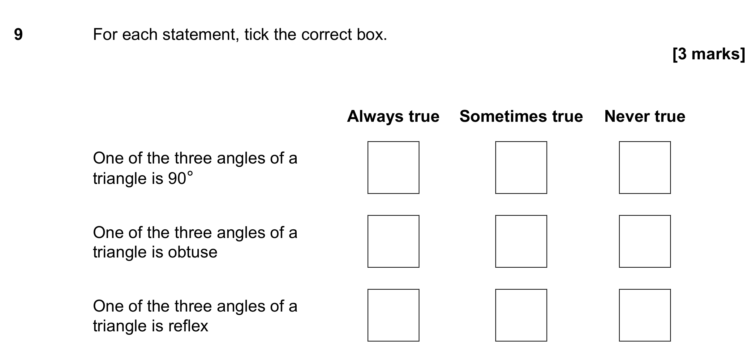 Question 9 — Angles — AQA GCSE June 2023