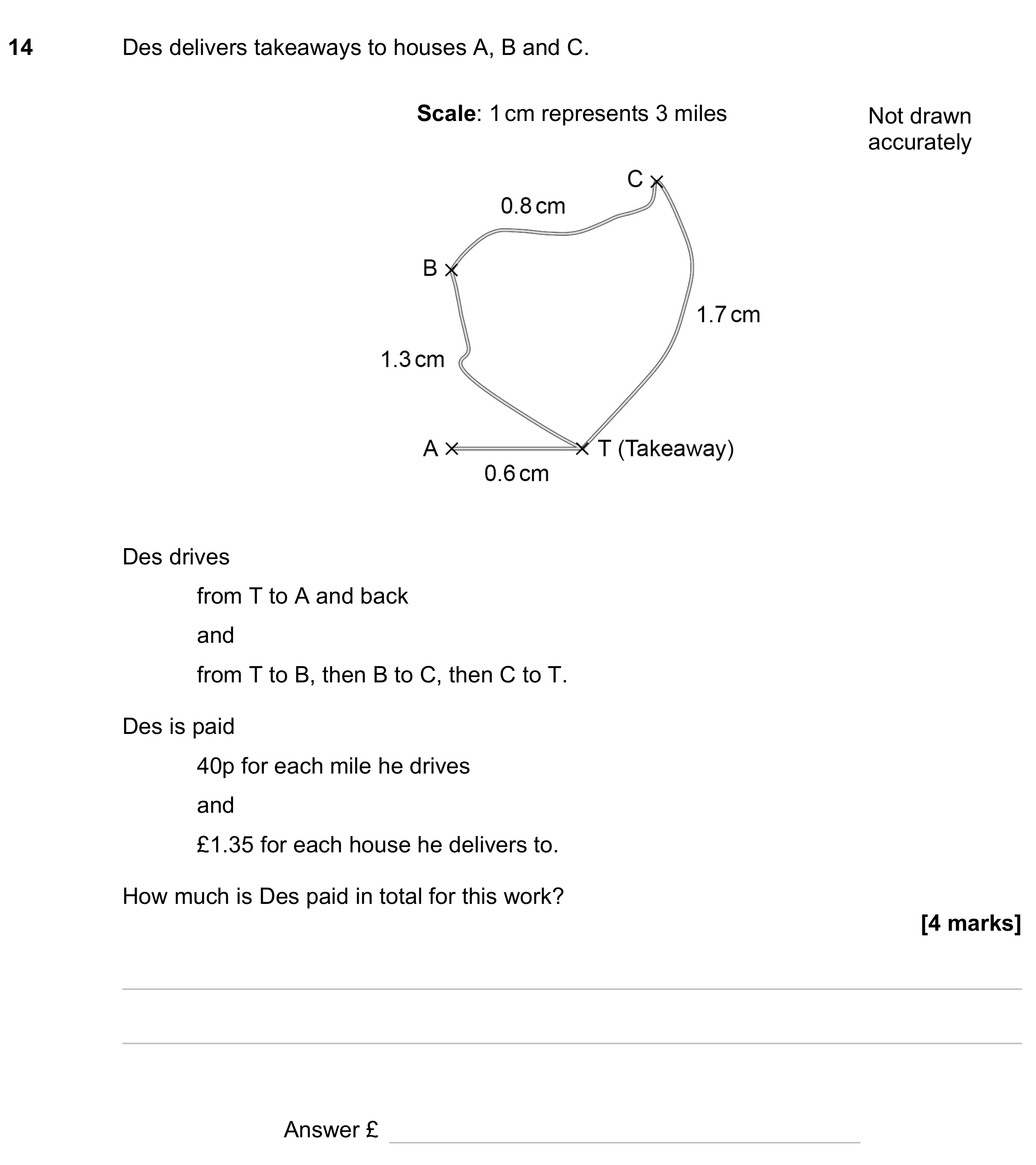 Question 14 — Maps, Money Problems — AQA GCSE November 2023