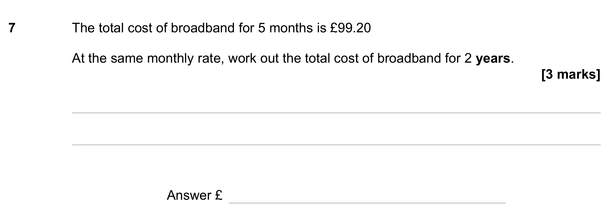 Question 7 — Money Problems — AQA GCSE November 2023
