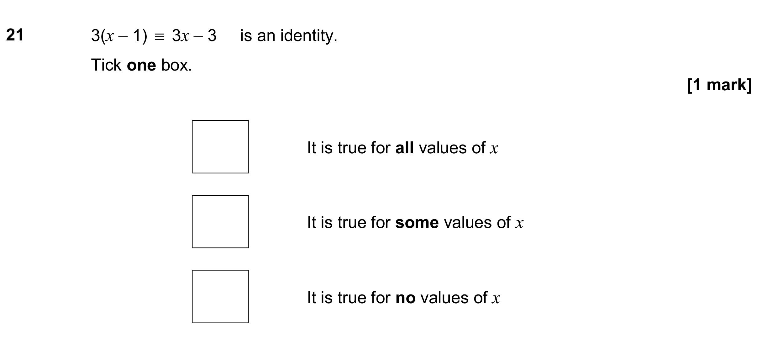 Question 21 — Identities — AQA GCSE June 2024