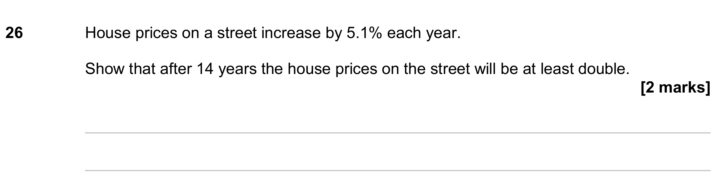 Question 26 — Compound Interest — AQA GCSE June 2024
