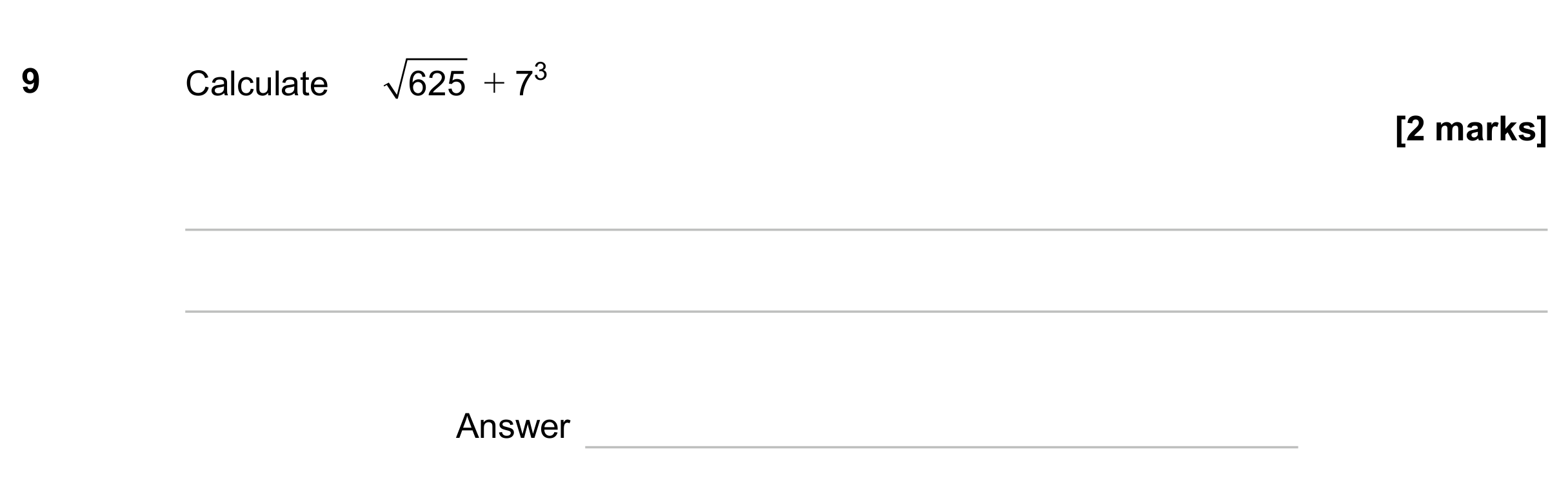Question 9 — Calculator Questions — AQA GCSE June 2024