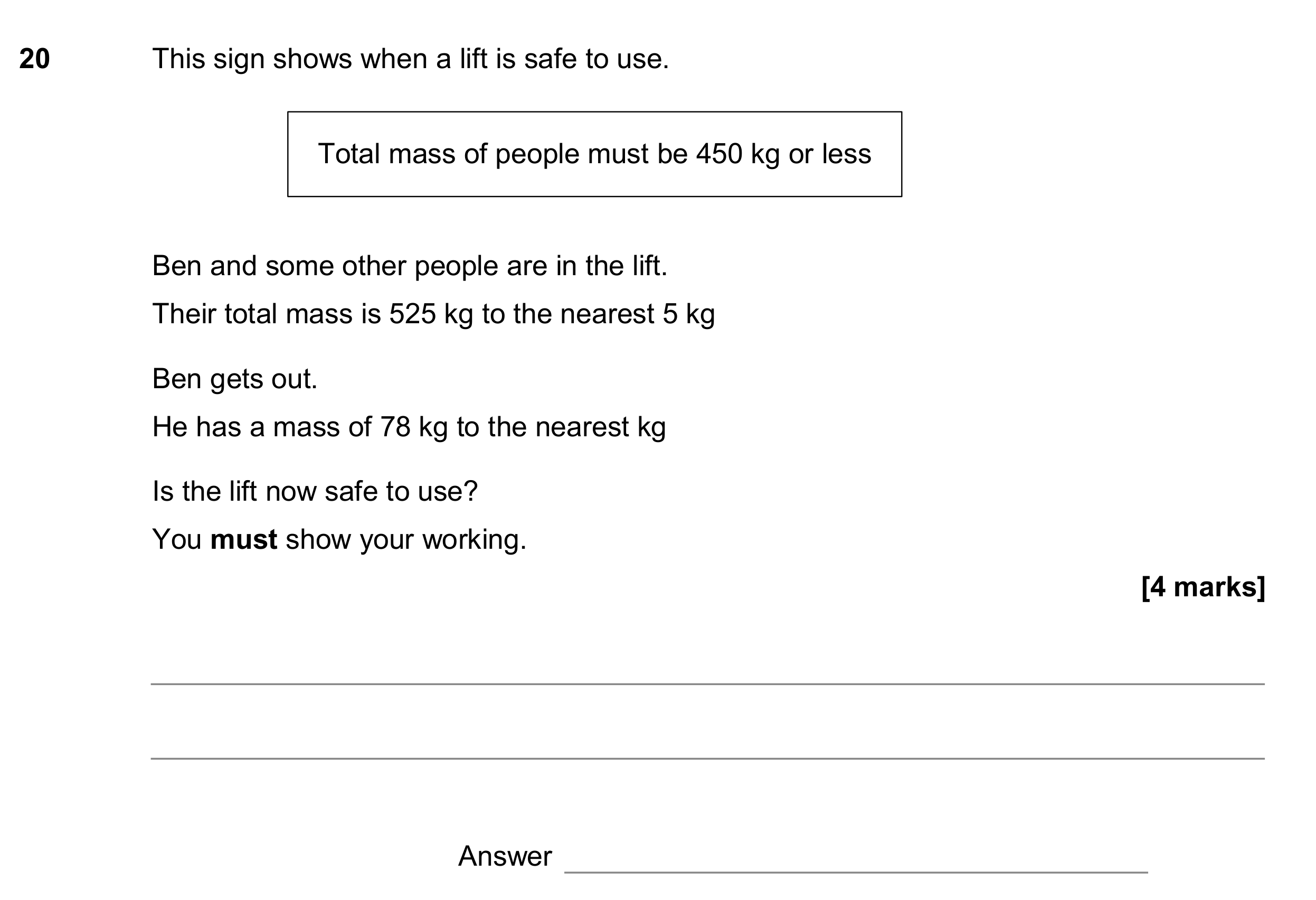 Question 20 — Rounding — AQA GCSE June 2017
