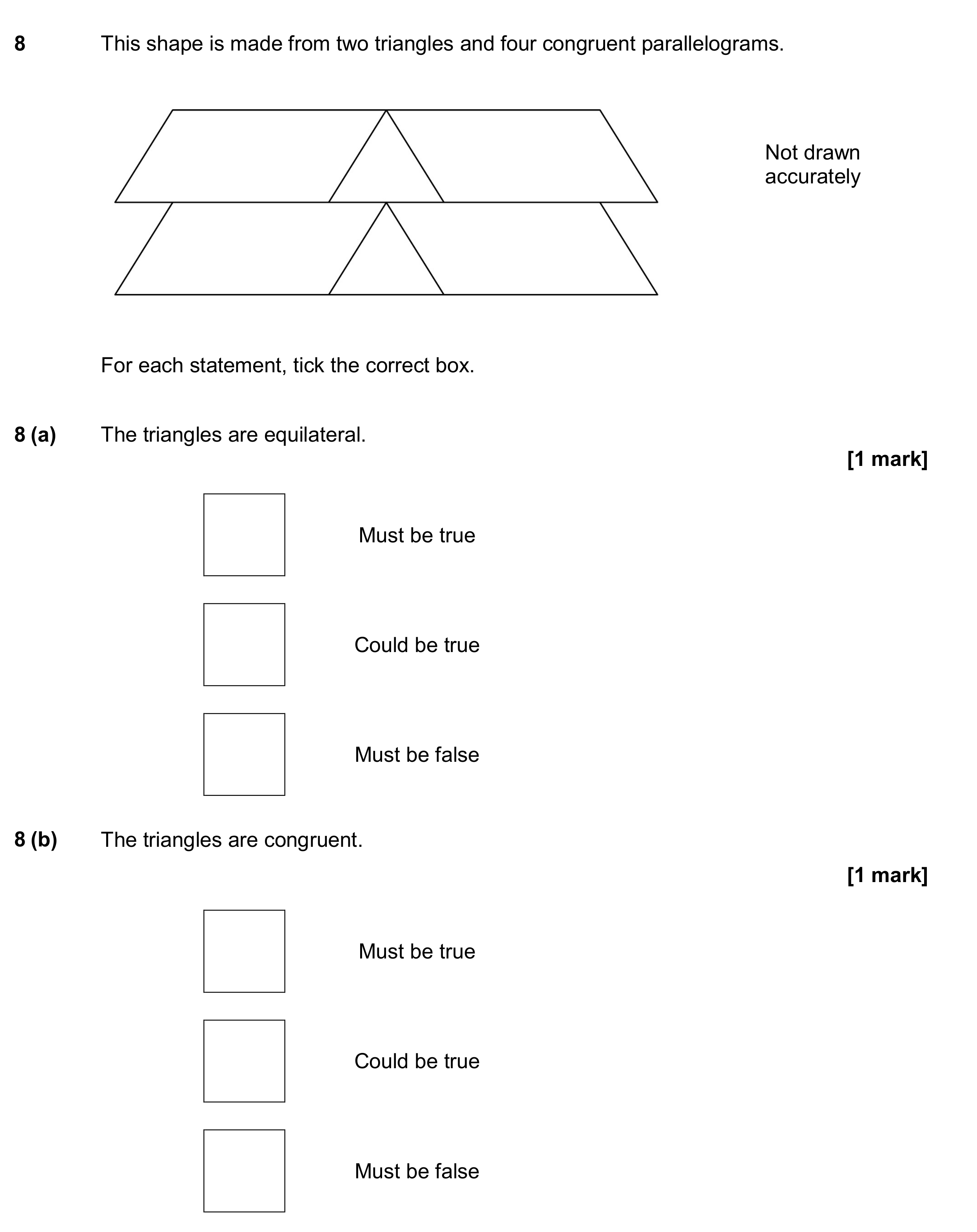 Question 8 — Polygons, Congruence and Similarity — AQA GCSE June 2017