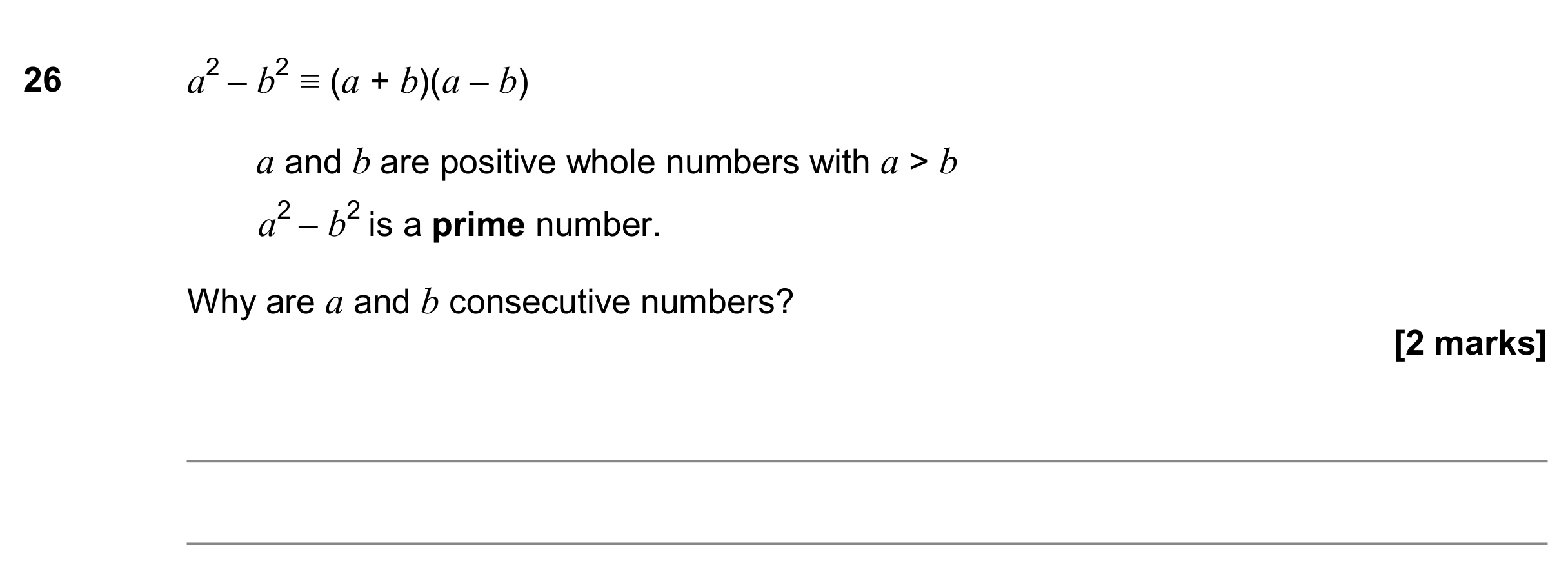 Question 26 — Proofs — AQA GCSE November 2017