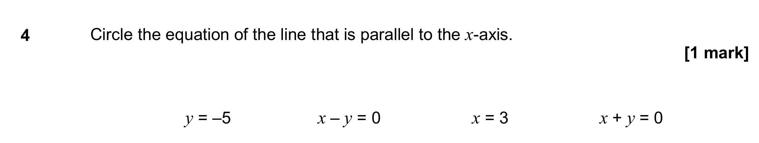 Question 4 — Straight Line Graphs — AQA GCSE November 2017