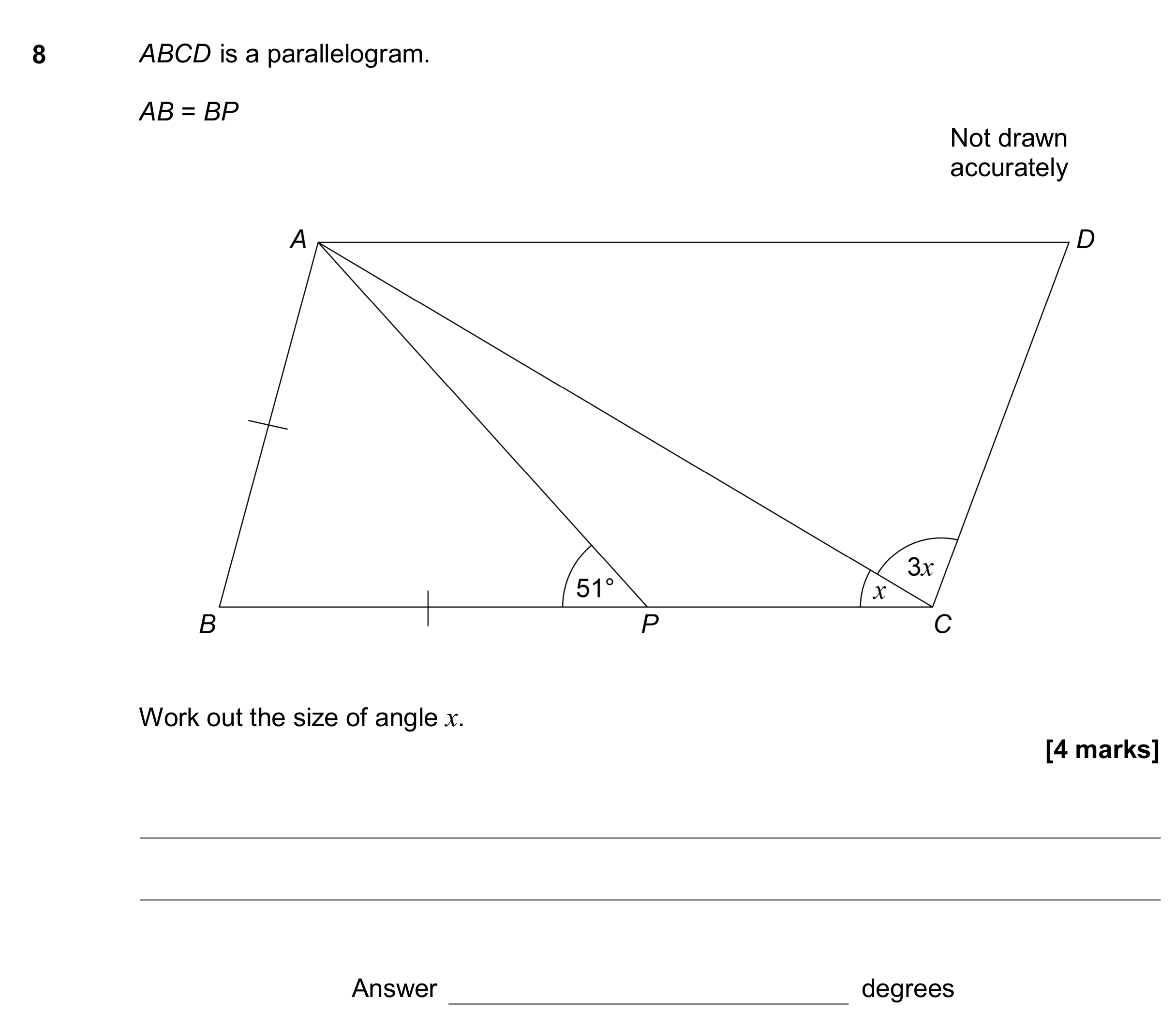 Question 8 — Angles — AQA GCSE November 2017