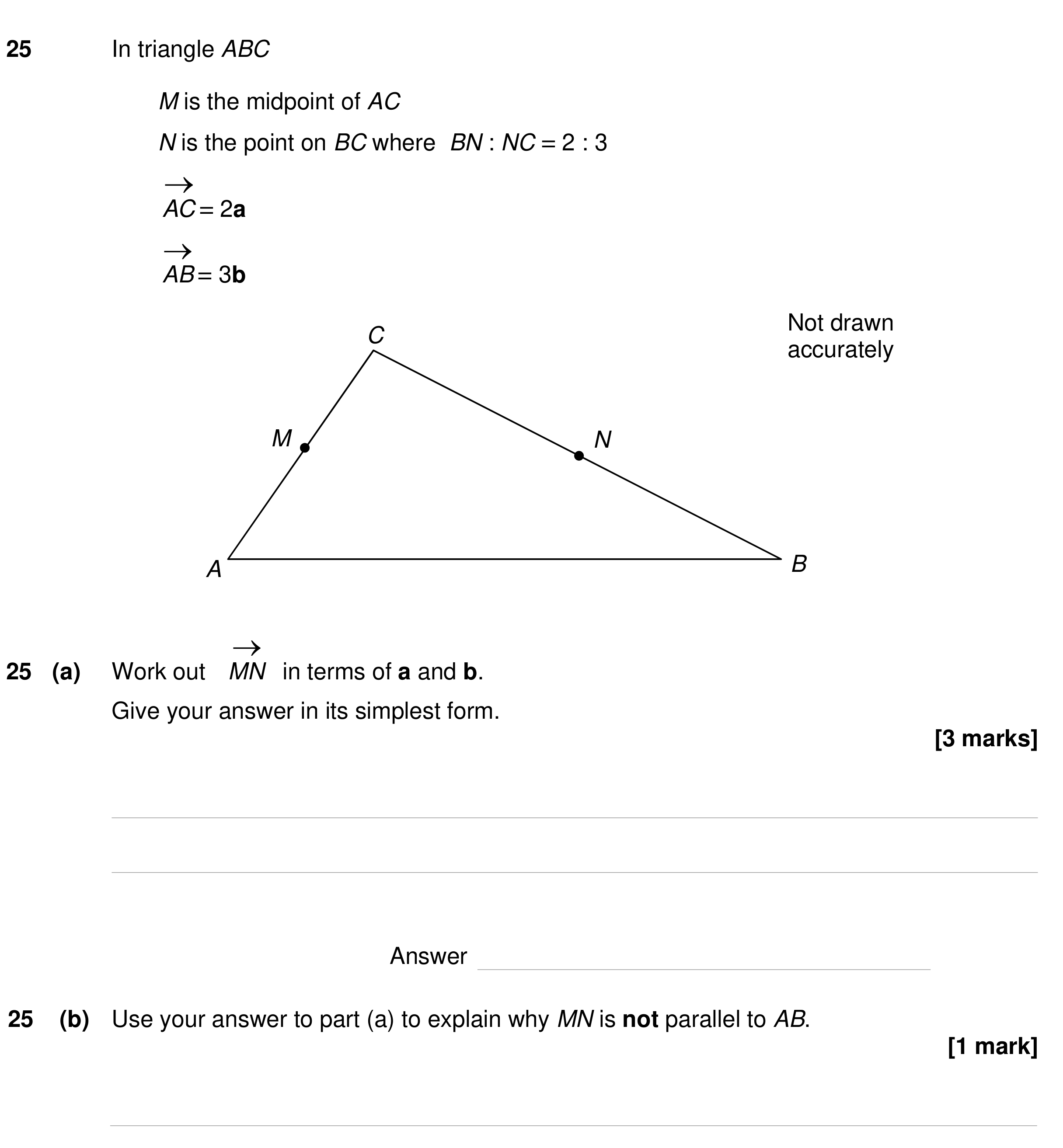 Question 25 — Vectors — AQA GCSE Specimen