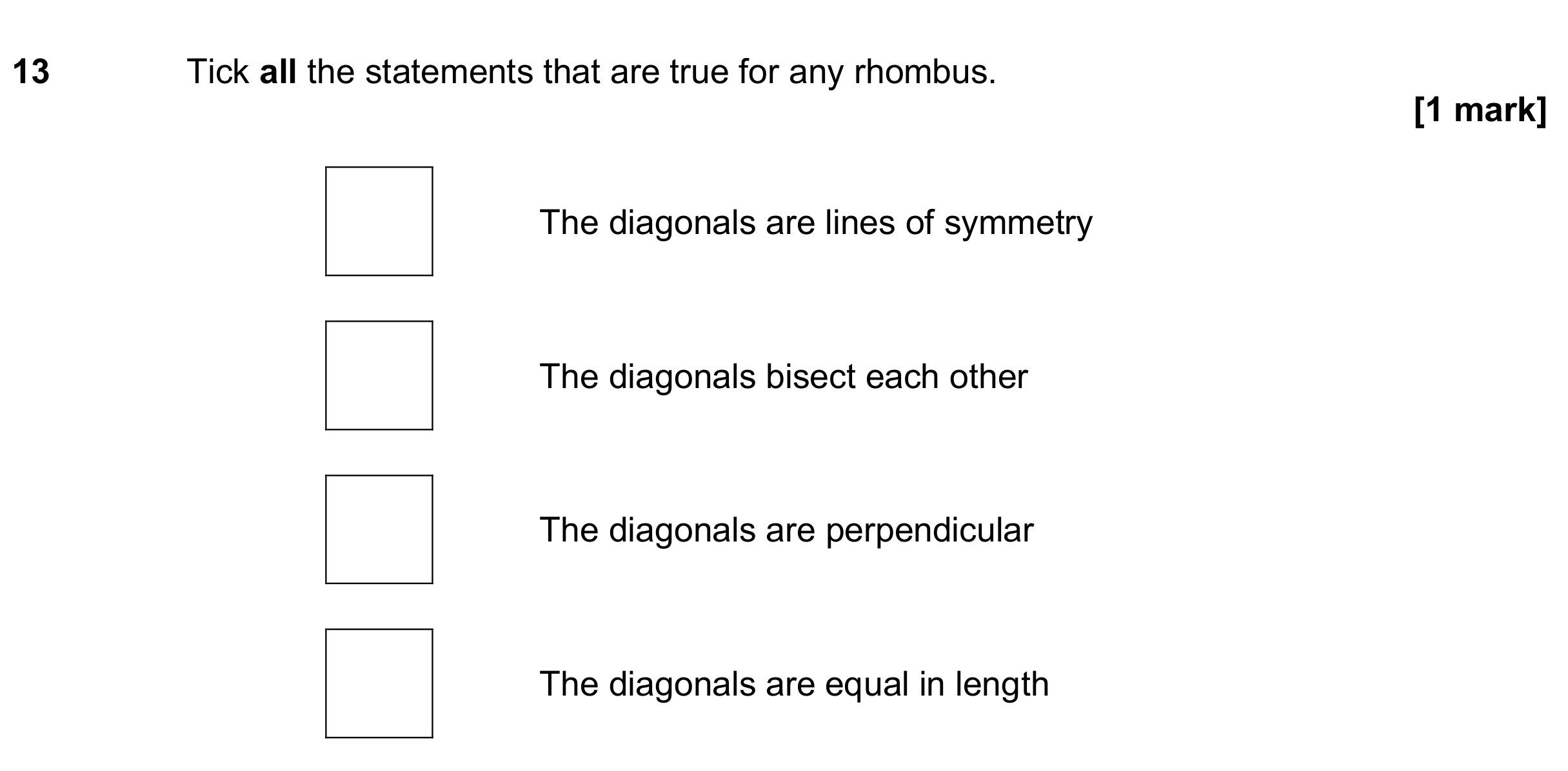 Question 13 — Polygons, Symmetry — AQA GCSE June 2018