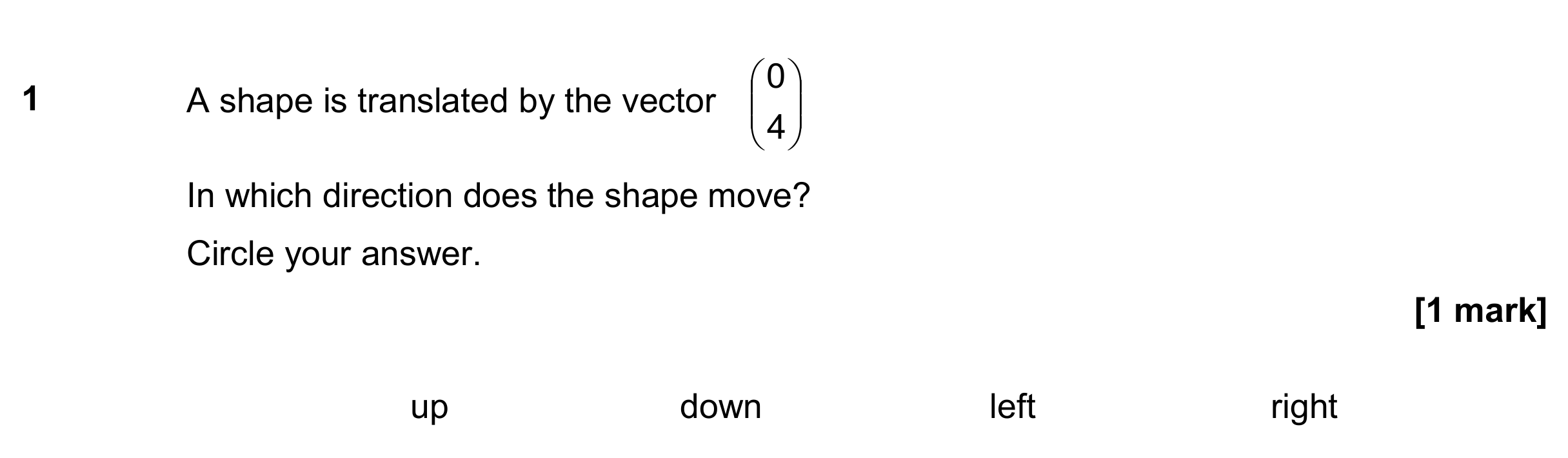 Question 1 — Vectors — AQA GCSE November 2018