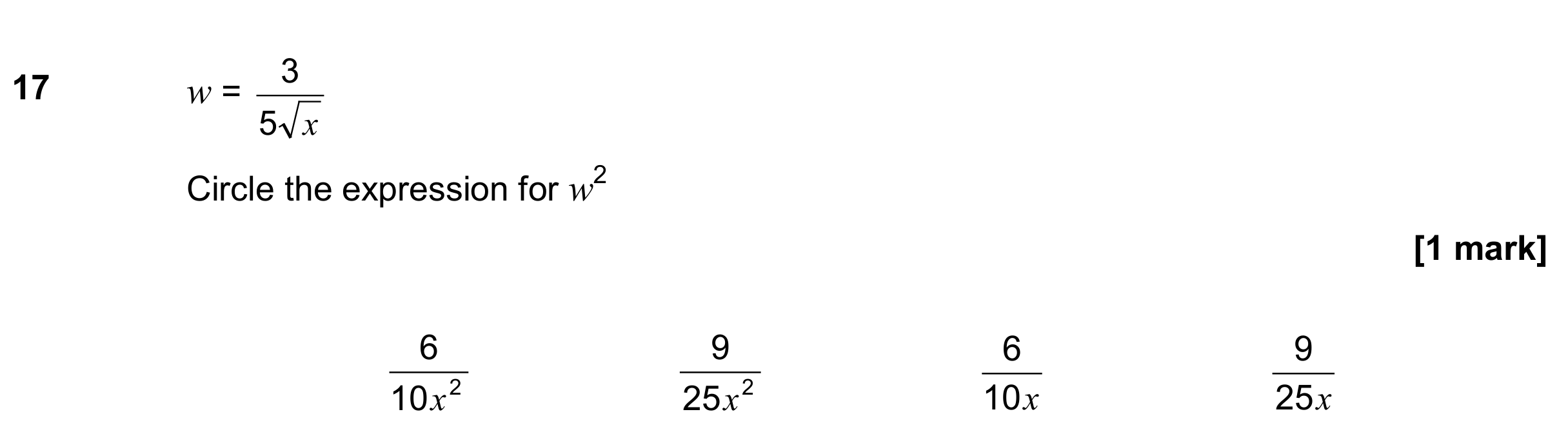Question 17 — Surds — AQA GCSE November 2018