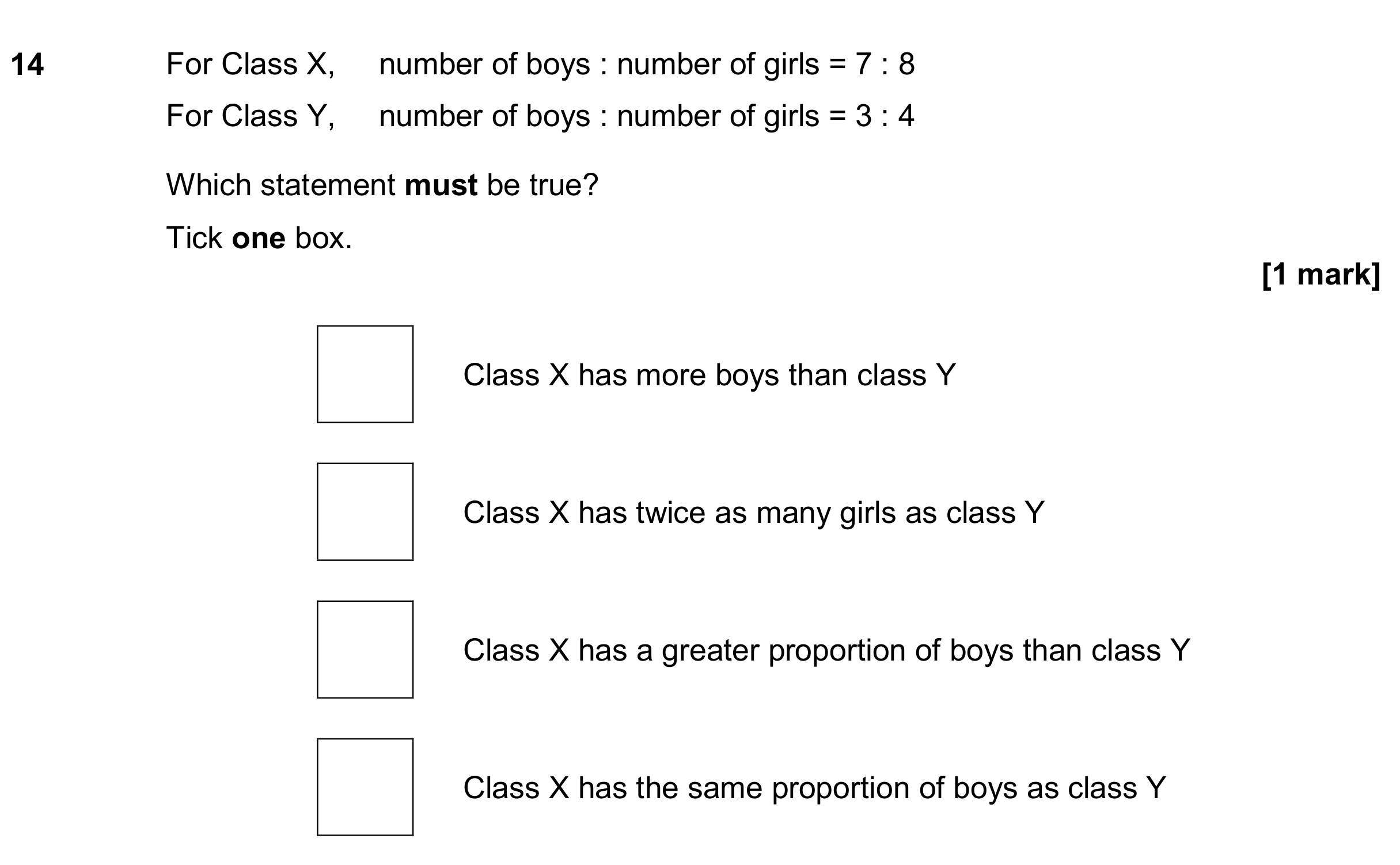 Question 14 — Ratios — AQA GCSE June 2019