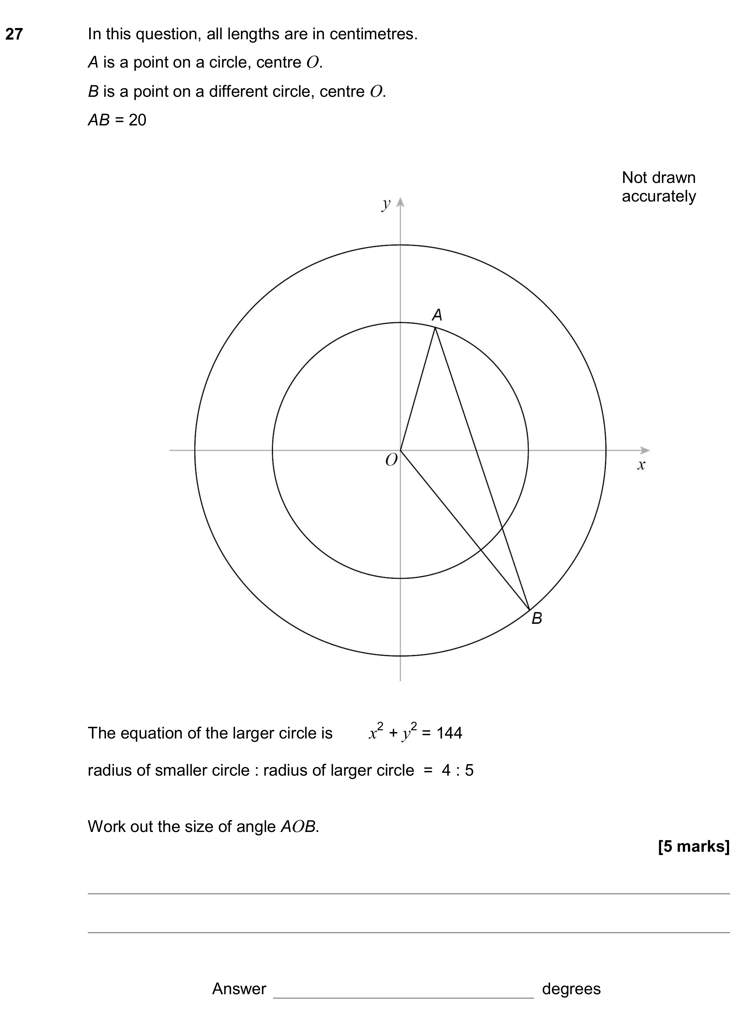Question 27 — Circles, Ratios, Sine/Cosine Rule — AQA GCSE June 2019