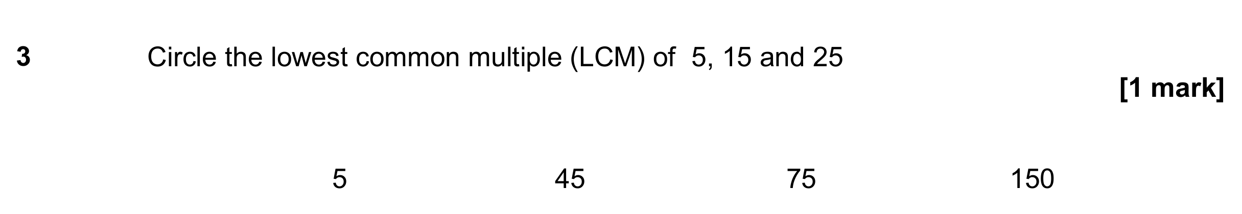 Question 3 — HCF and LCM — AQA GCSE June 2019