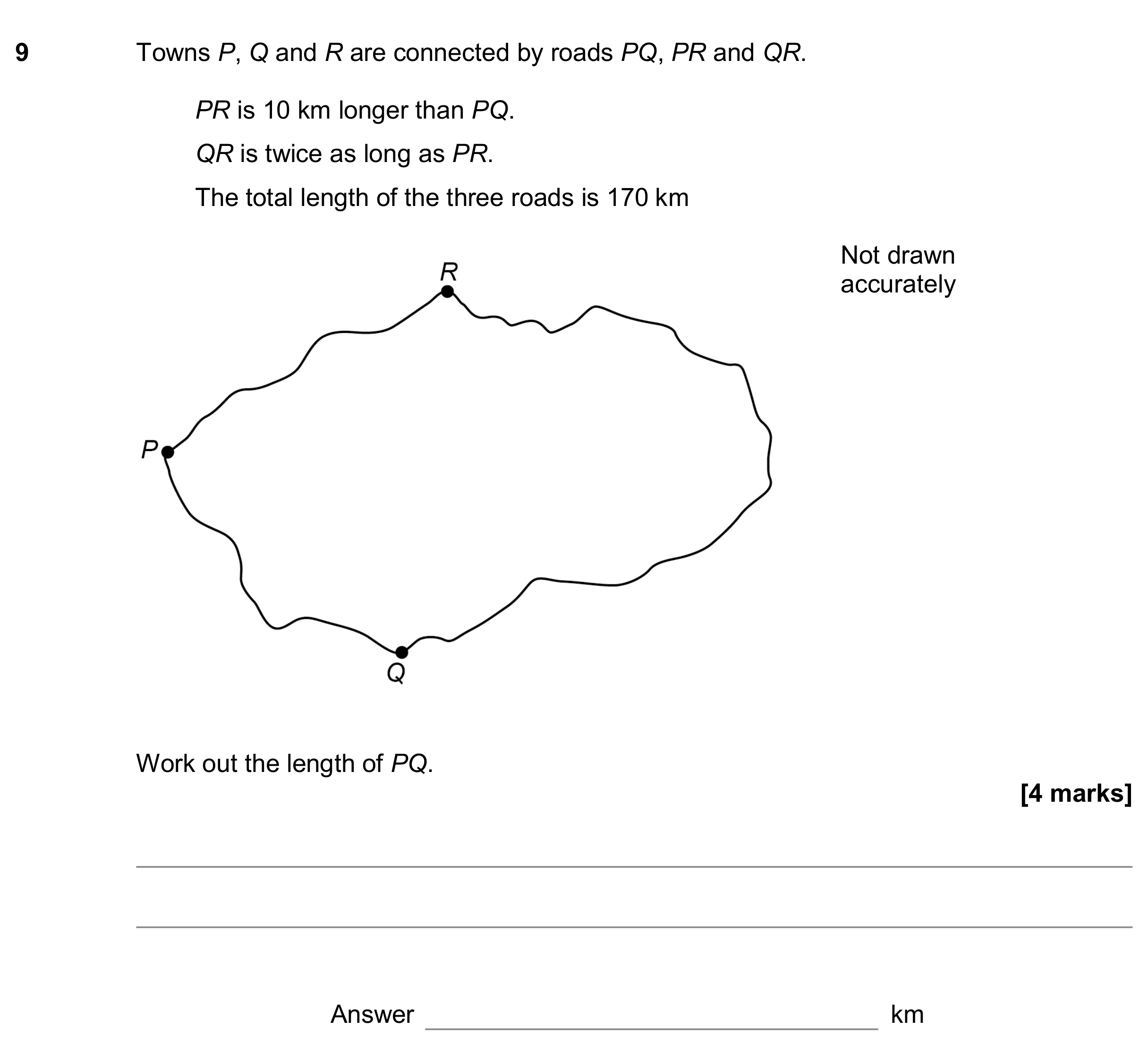 Question 9 — Algebra — AQA GCSE June 2019