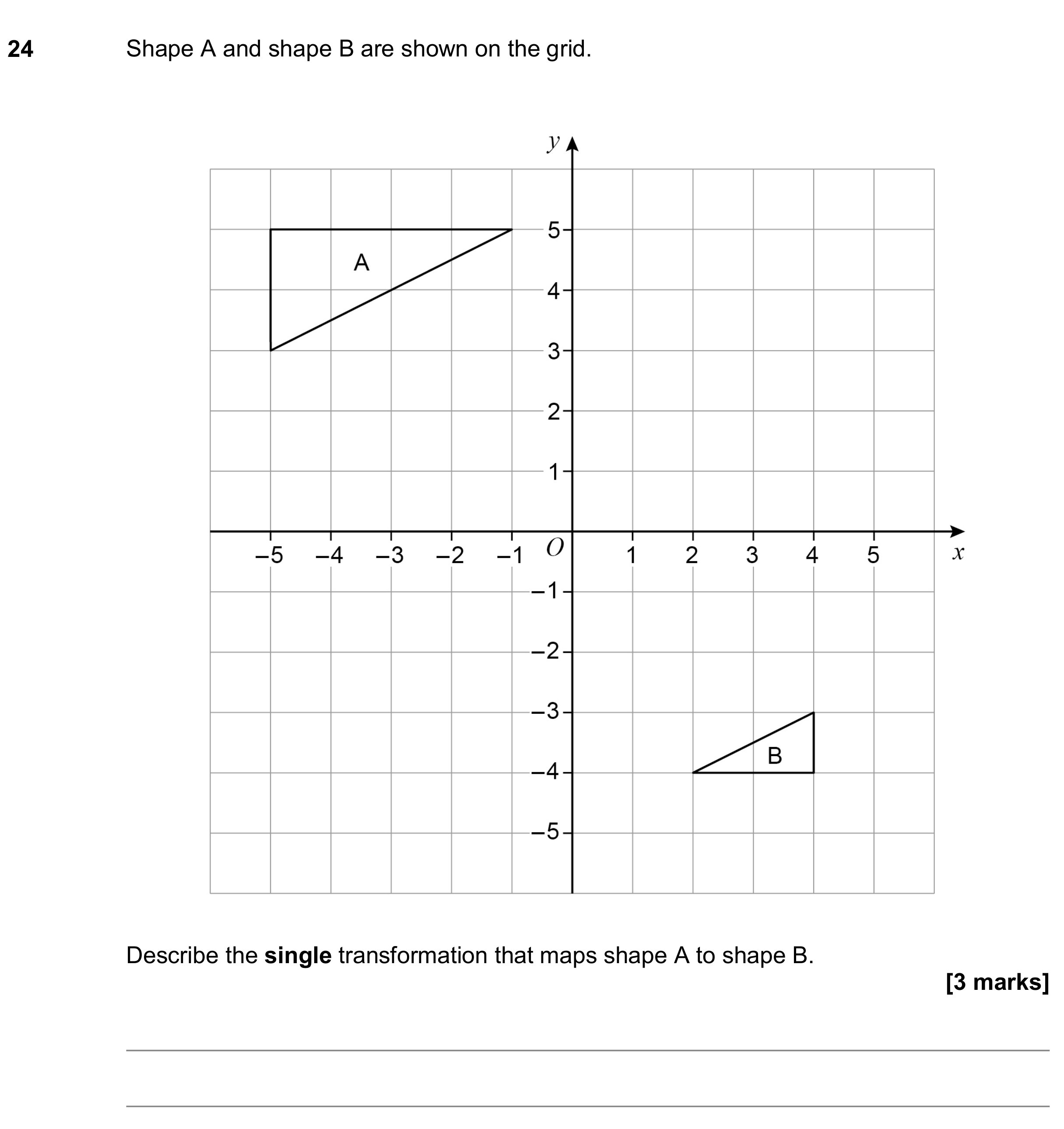 Question 24 — Rotations/Reflections/Translations/Enlargements — AQA GCSE November 2019
