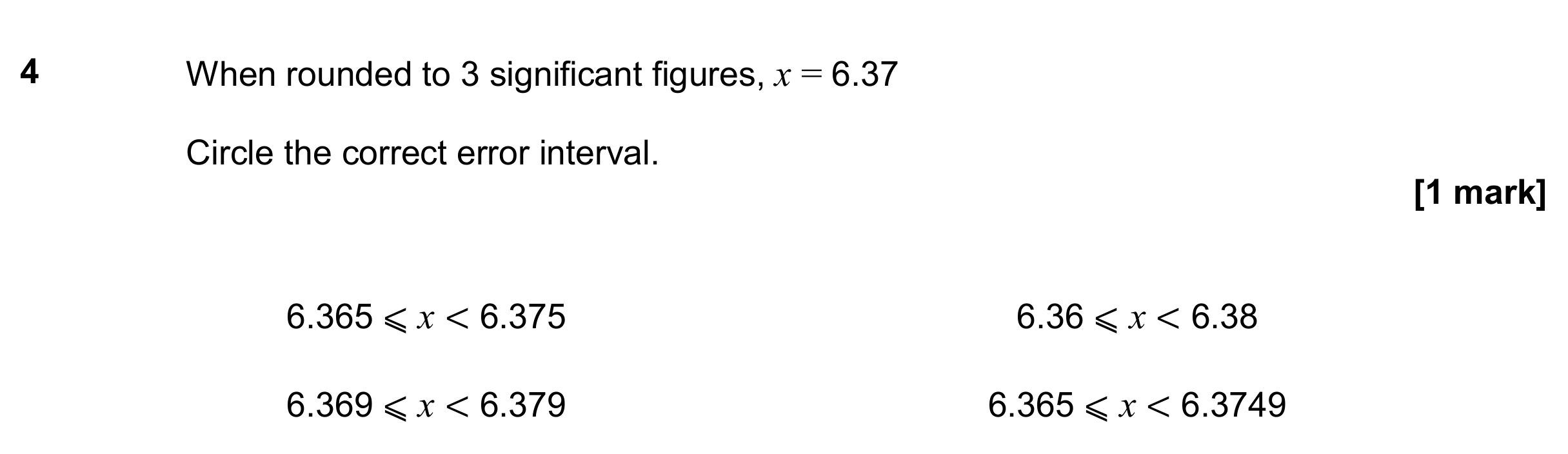 Question 4 — Rounding — AQA GCSE November 2019