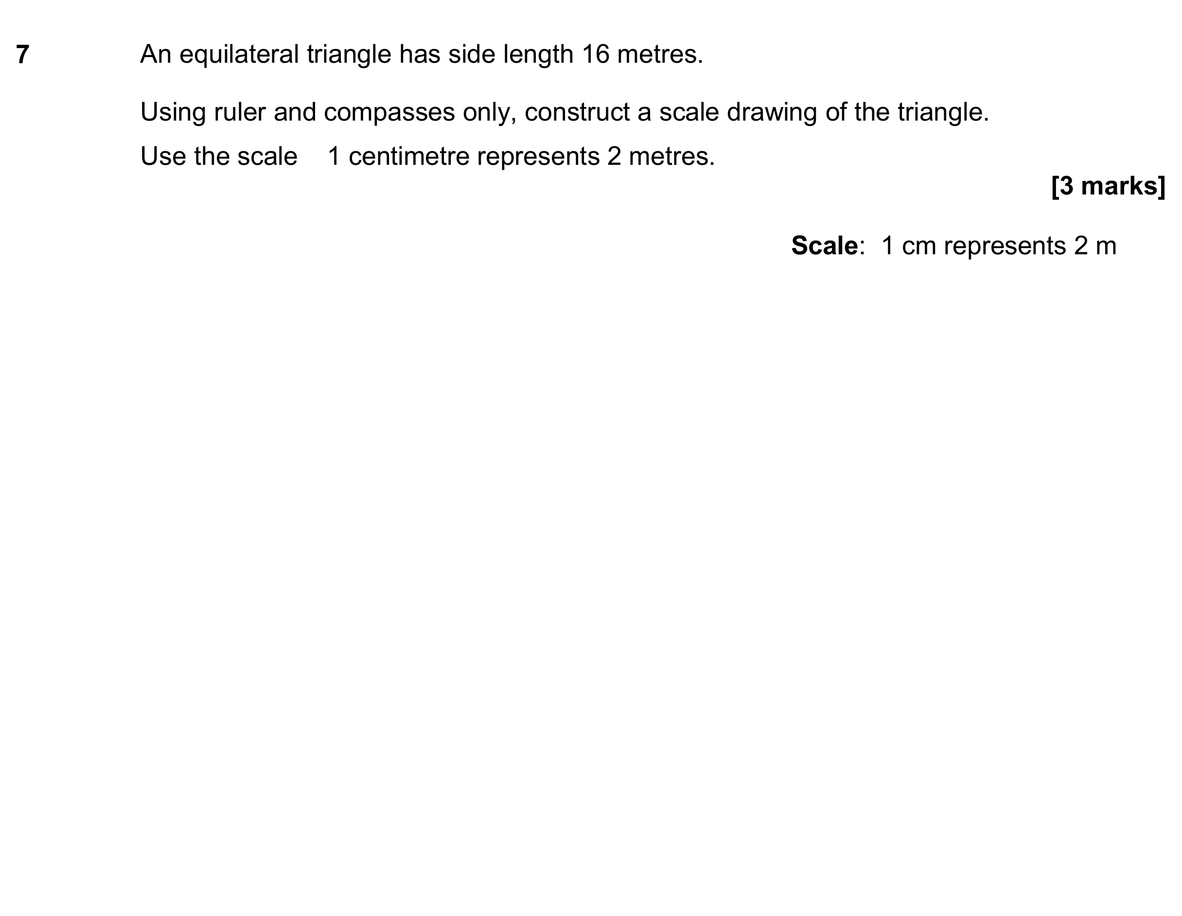 Question 7 — Construction, Maps — AQA GCSE November 2019
