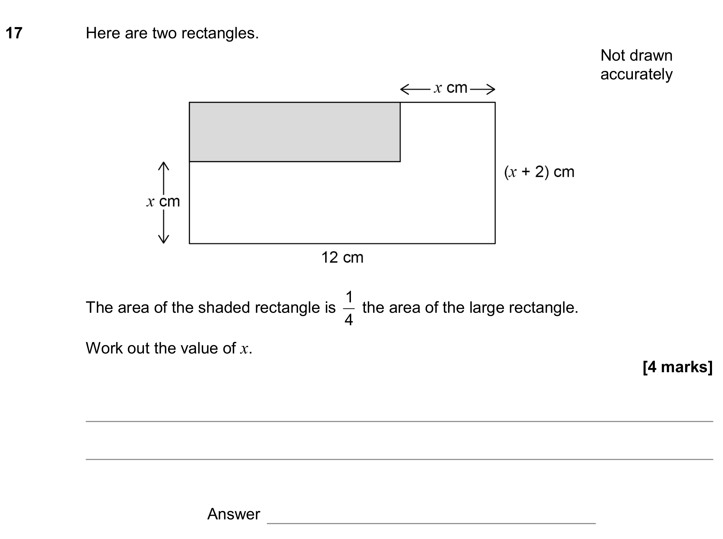 Question 17 — Perimeter and Area — AQA GCSE June 2020