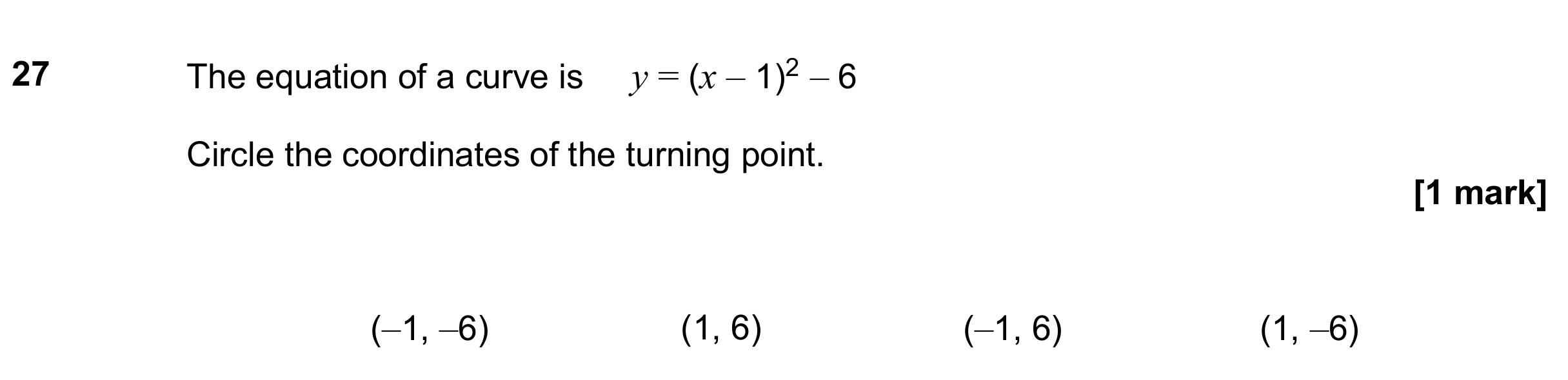 Question 27 — Quadratic Equations — AQA GCSE June 2020