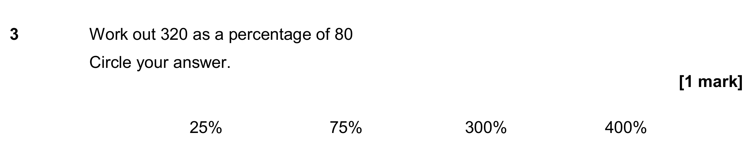 Question 3 — Percentages — AQA GCSE June 2020