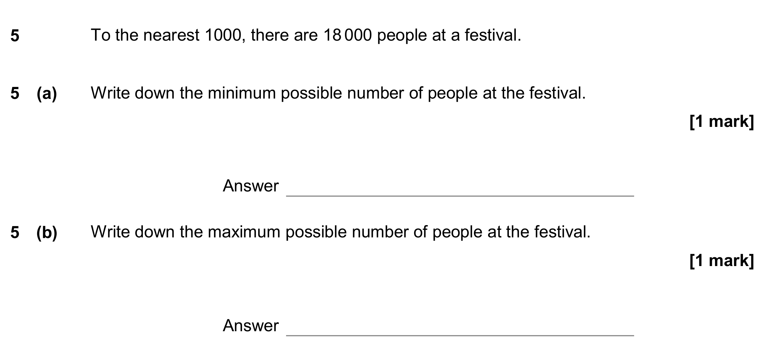 Question 5 — Rounding — AQA GCSE June 2020