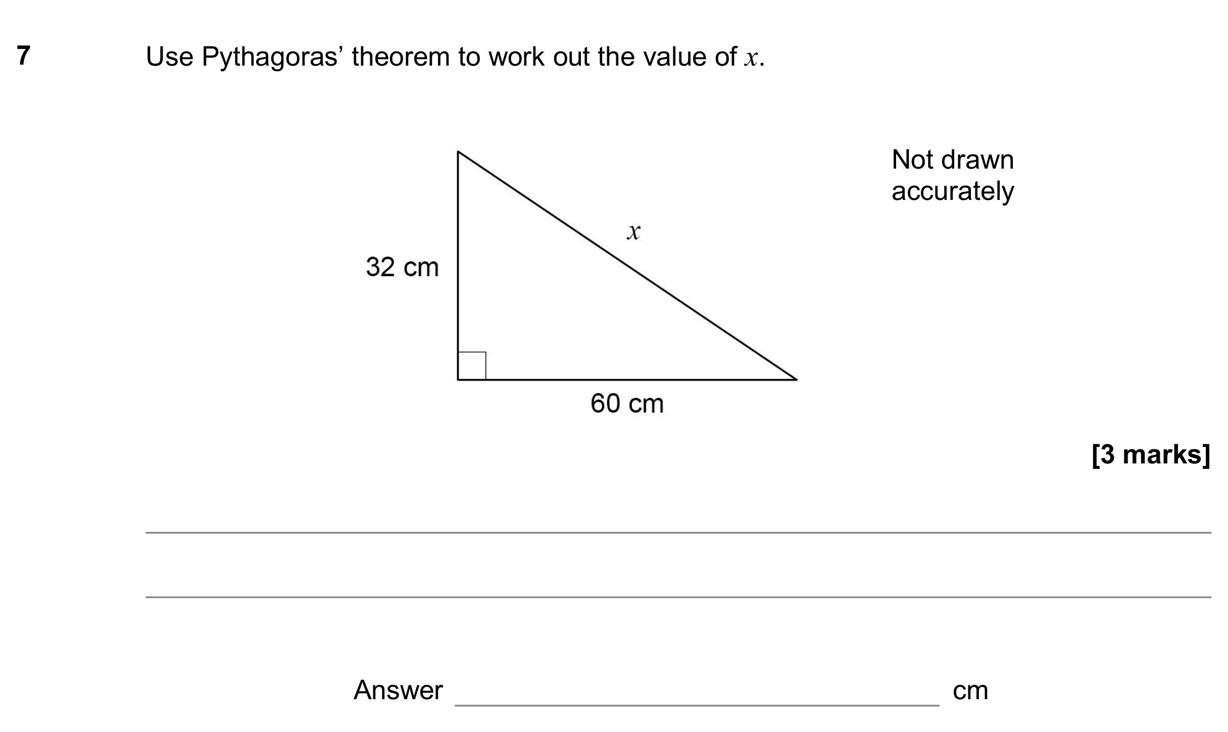 Question 7 — Pythagoras — AQA GCSE June 2020