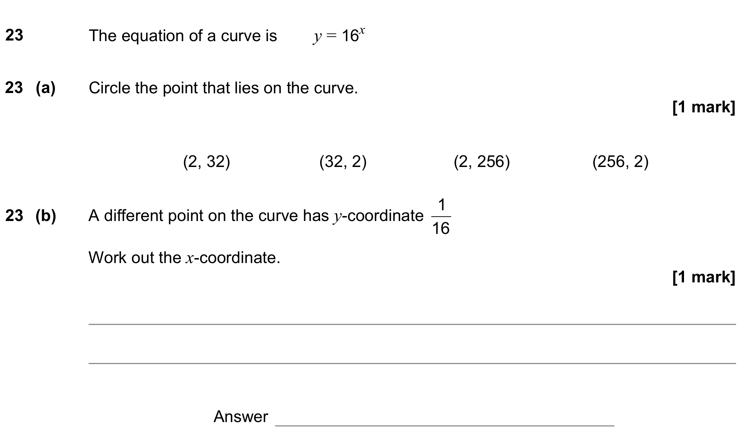Question 23 — Coordinates, Powers — AQA GCSE June 2021