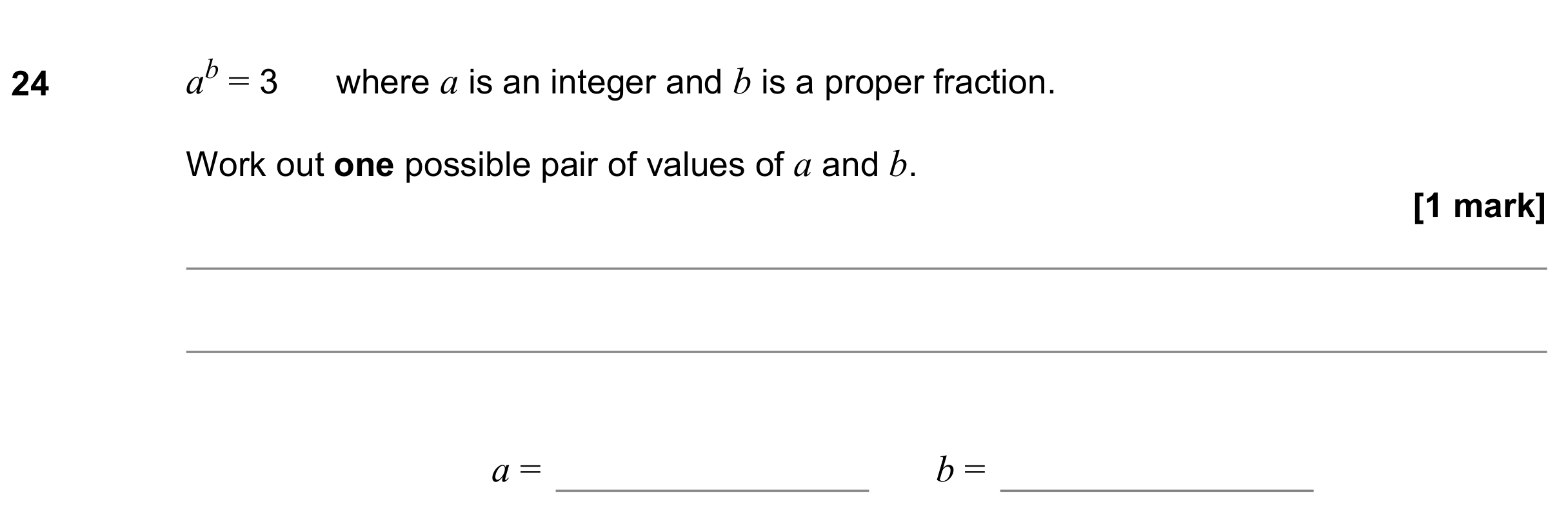 Question 24 — Powers — AQA GCSE June 2021
