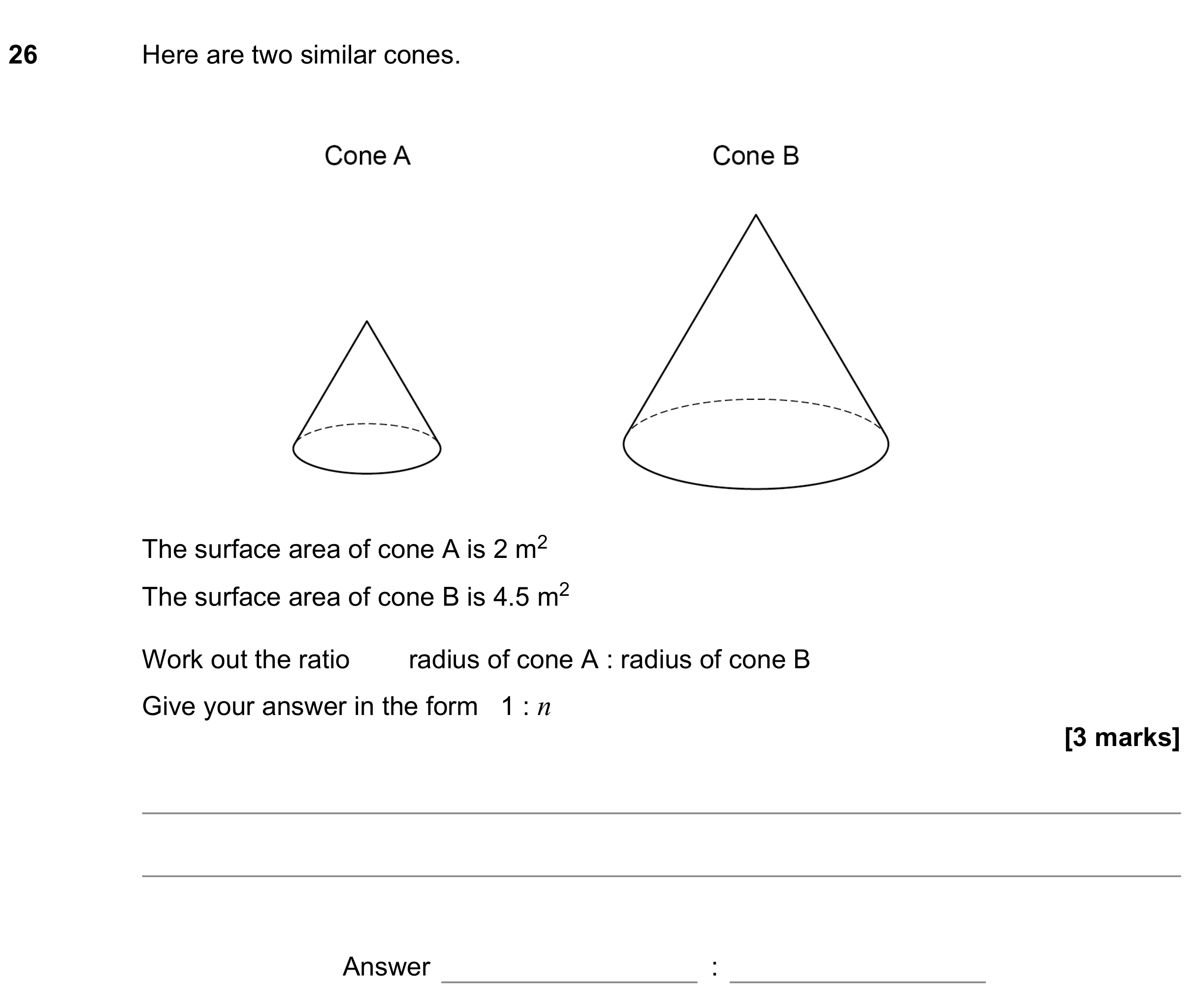 Question 26 — Congruence and Similarity, Ratios — AQA GCSE June 2021