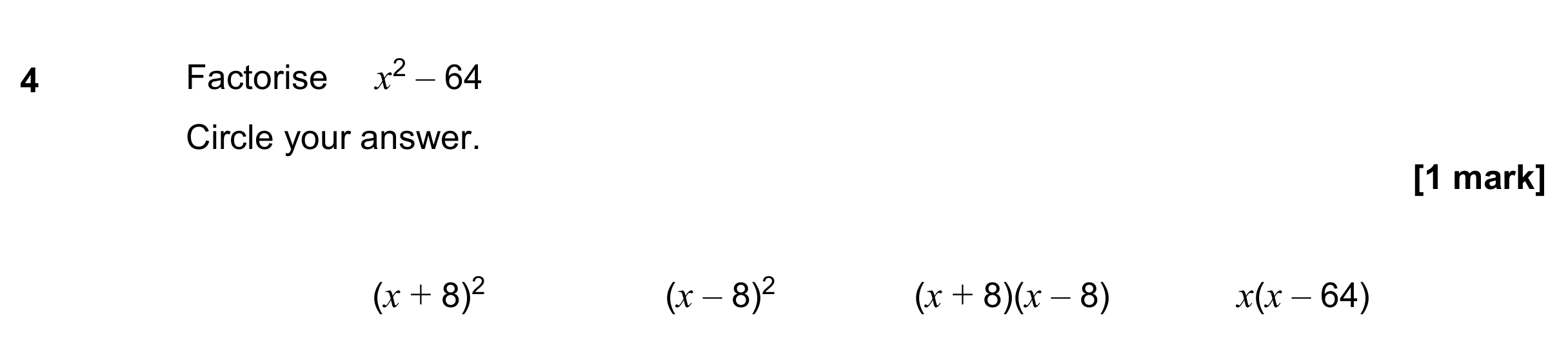 Question 4 — Algebra (Expand/Simplify/Factorise) — AQA GCSE June 2021