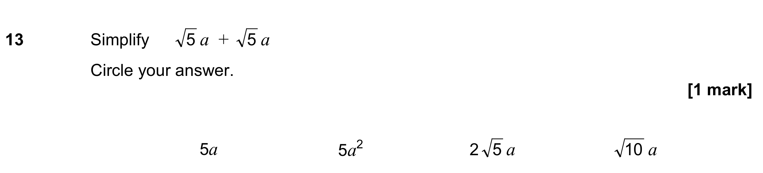 Question 13 — Surds — AQA GCSE June 2022