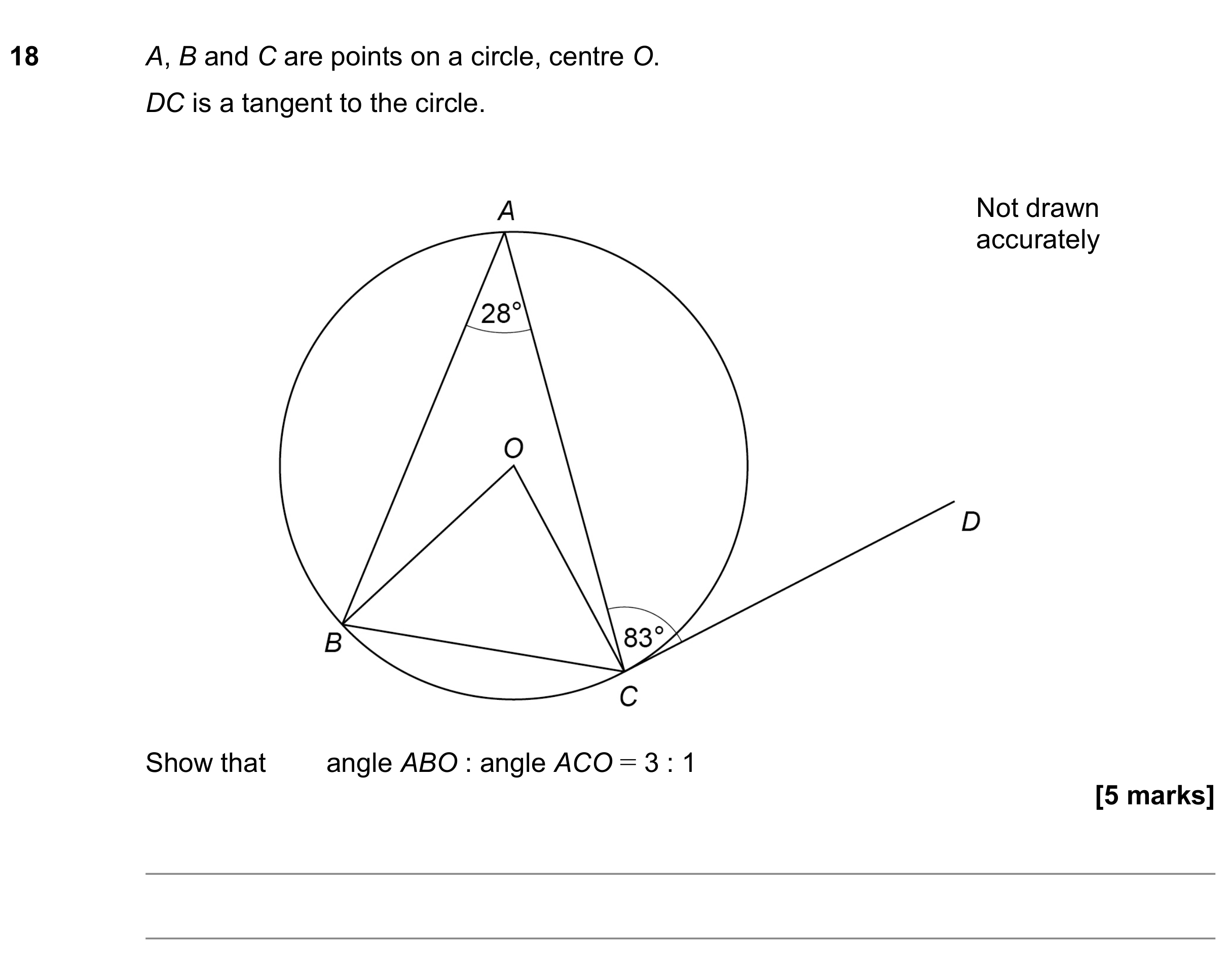 Question 18 — Circle Theorems, Ratios, Angles — AQA GCSE June 2022