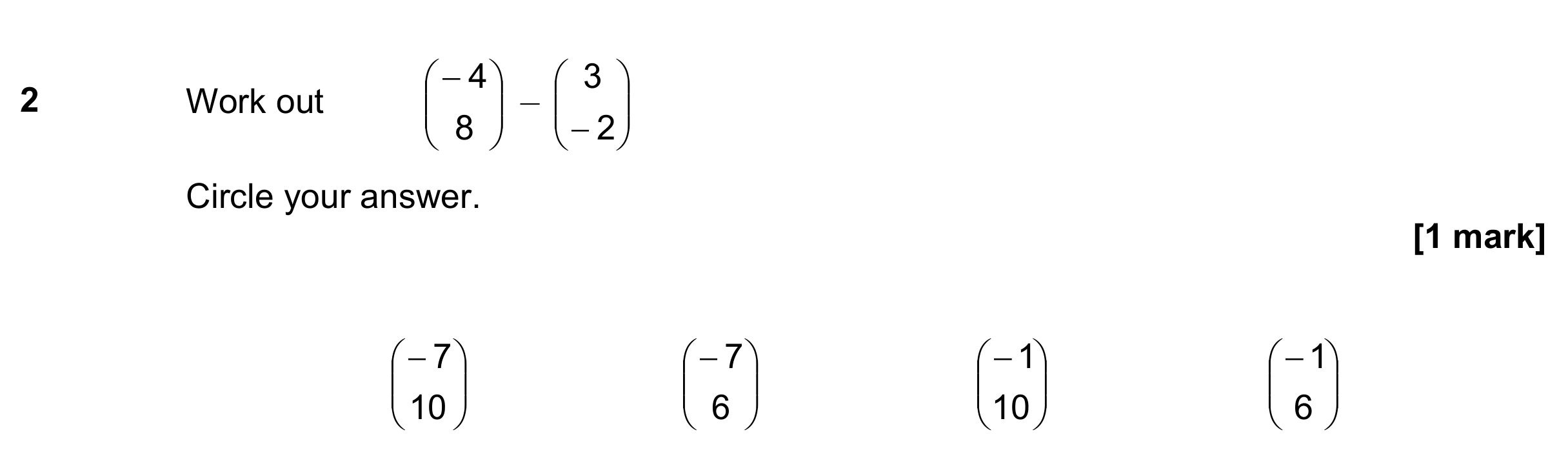 Question 2 — Vectors — AQA GCSE June 2022