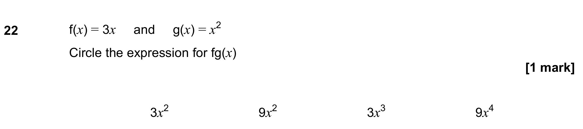 Question 22 — Functions — AQA GCSE June 2022