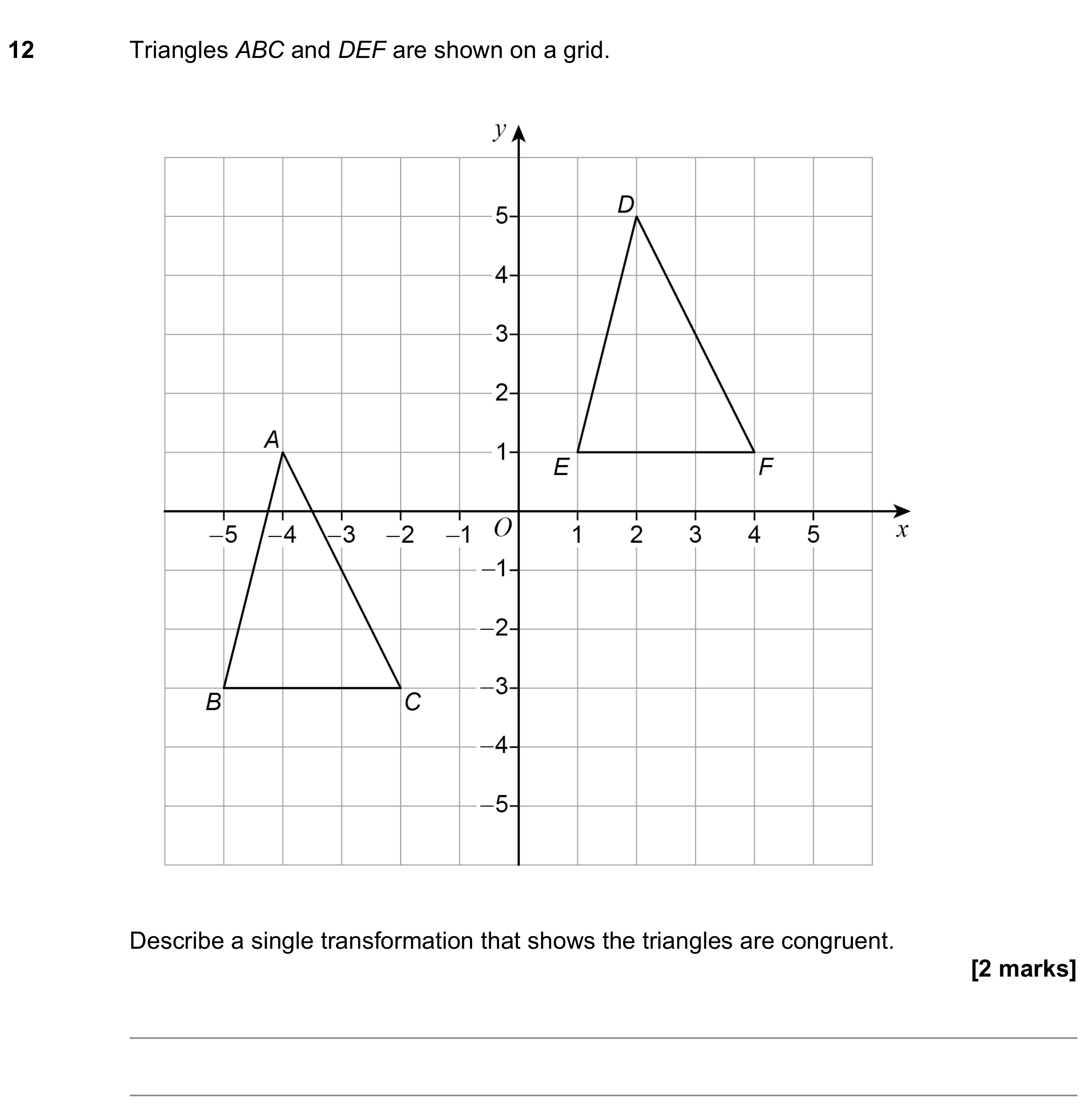 Question 12 — Rotations/Reflections/Translations/Enlargements — AQA GCSE November 2022