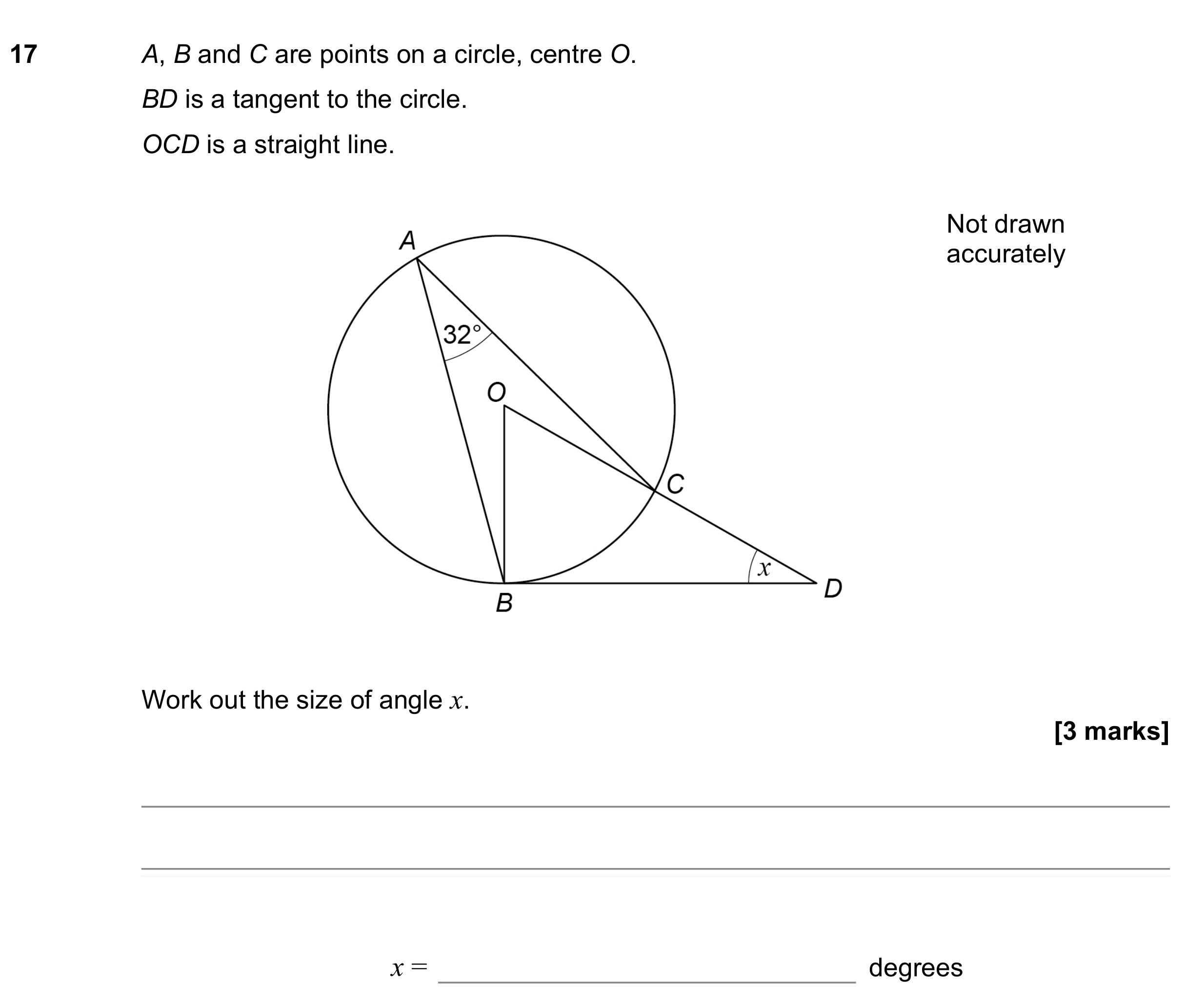 Question 17 — Circle Theorems — AQA GCSE November 2022
