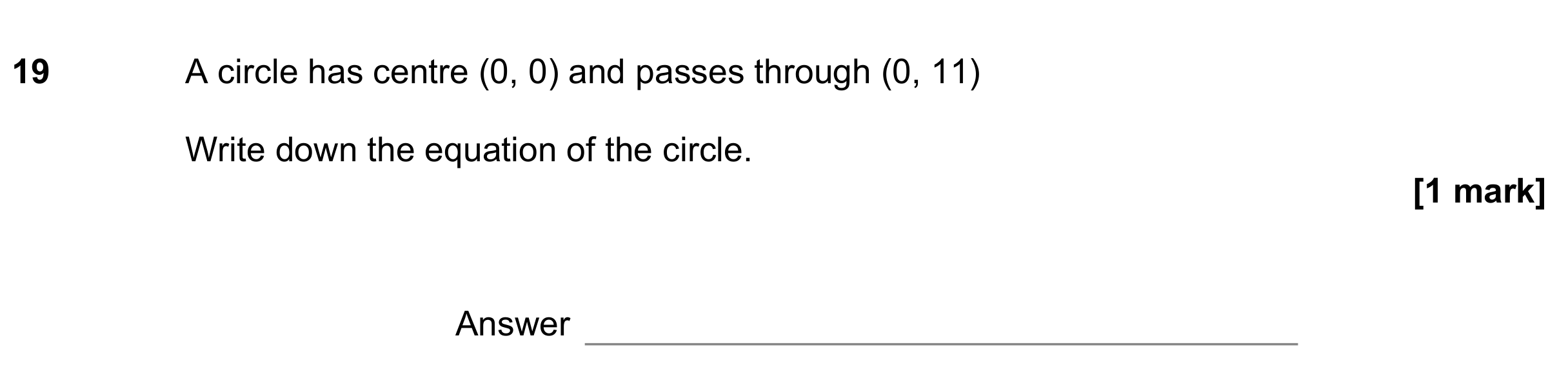 Question 19 — Circles — AQA GCSE November 2022