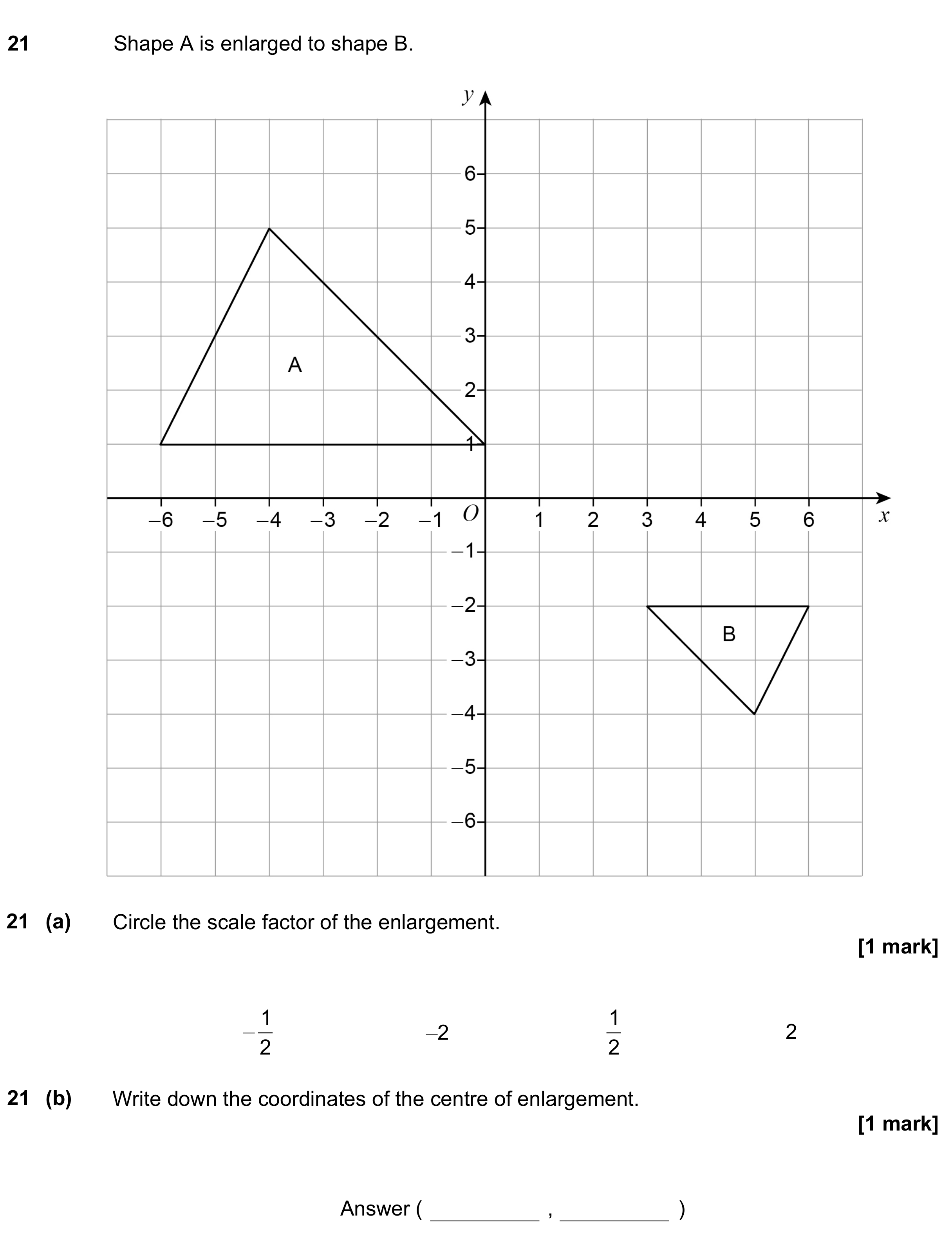 Question 21 — Rotations/Reflections/Translations/Enlargements — AQA GCSE November 2022