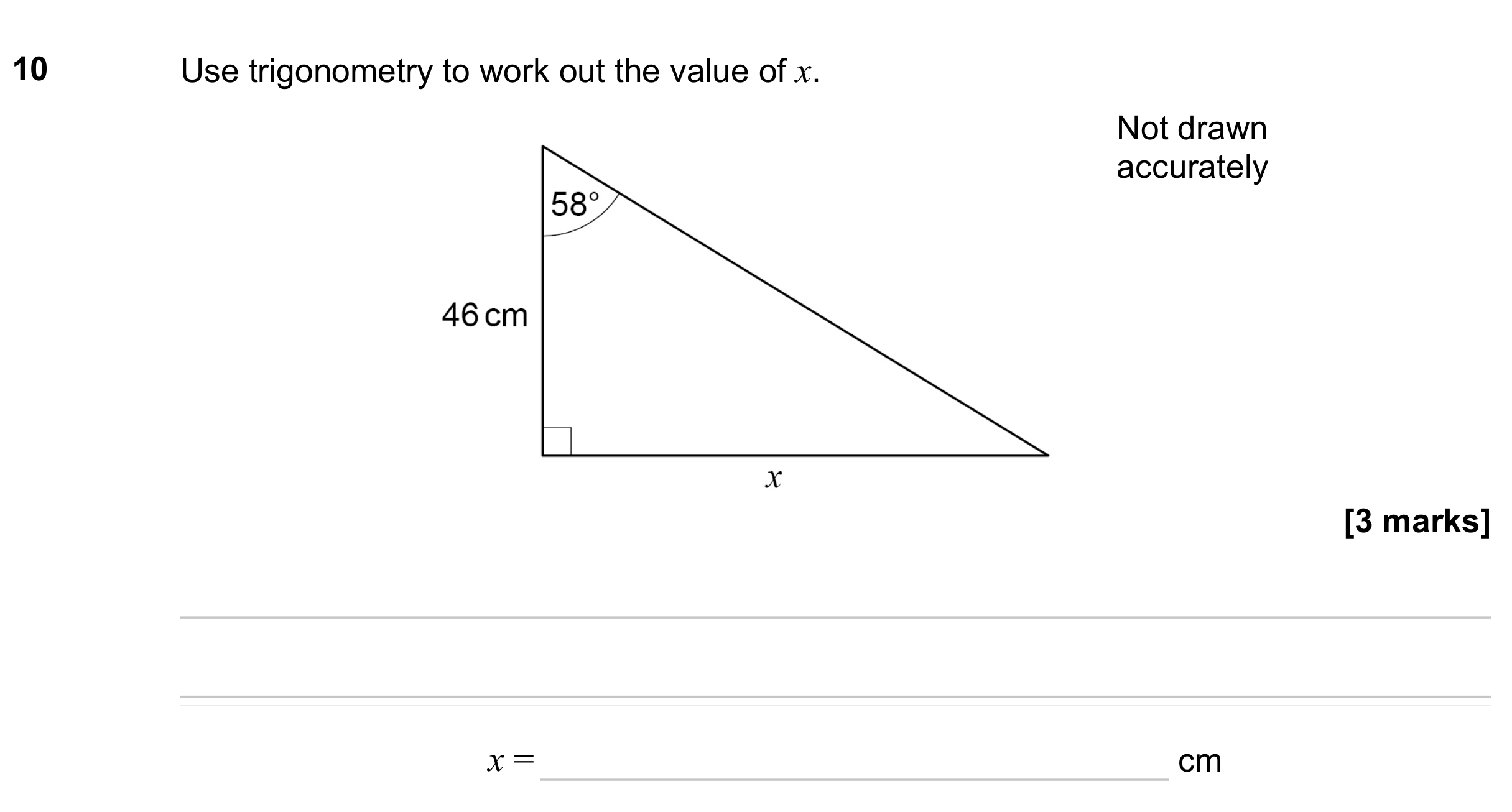 Question 10 — Trigonometry — AQA GCSE June 2023