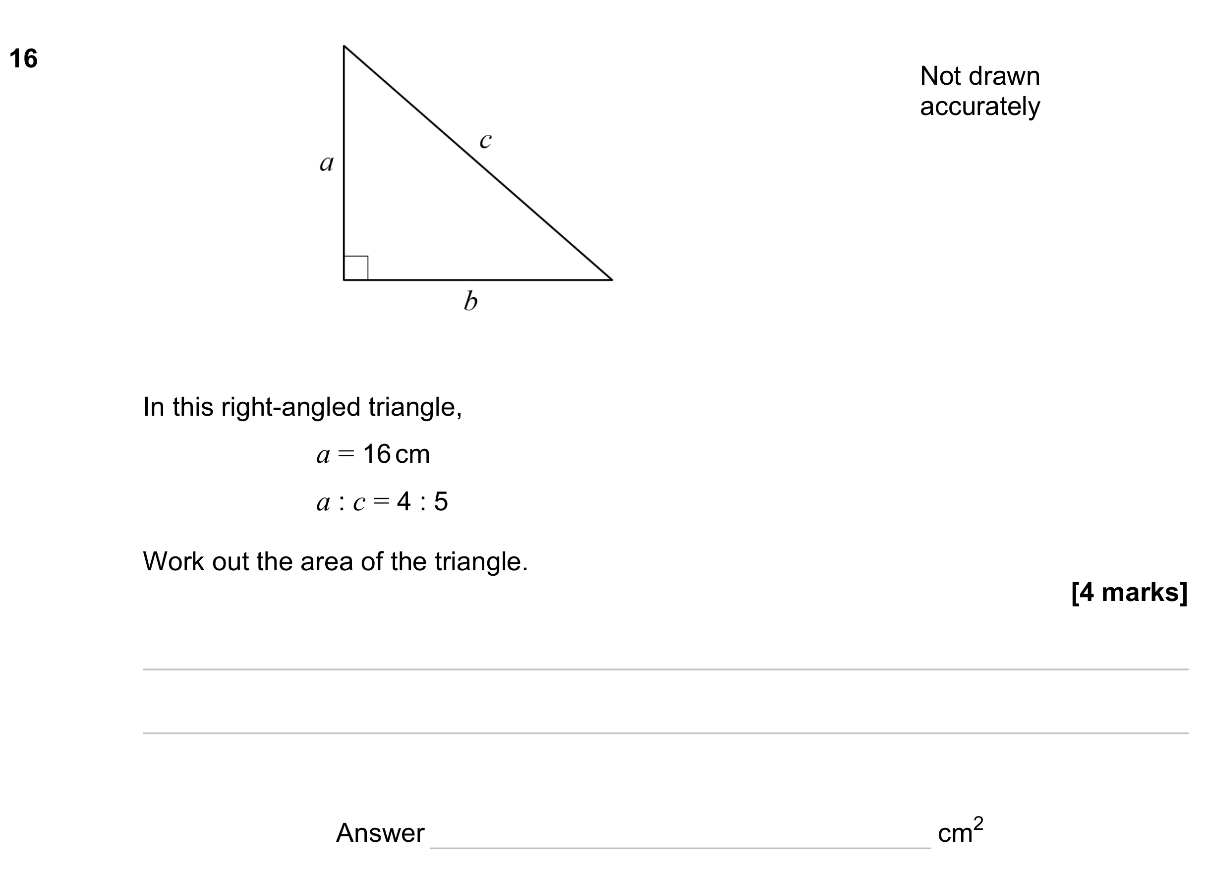 Question 16 — Perimeter and Area, Ratios — AQA GCSE June 2023