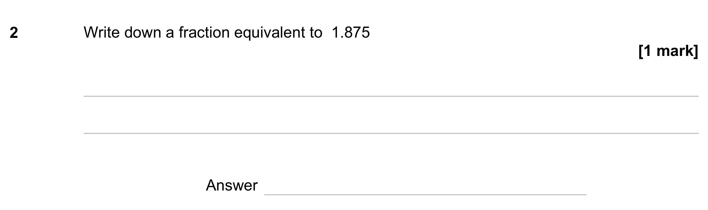 Question 2 — Decimals, Fractions — AQA GCSE June 2023