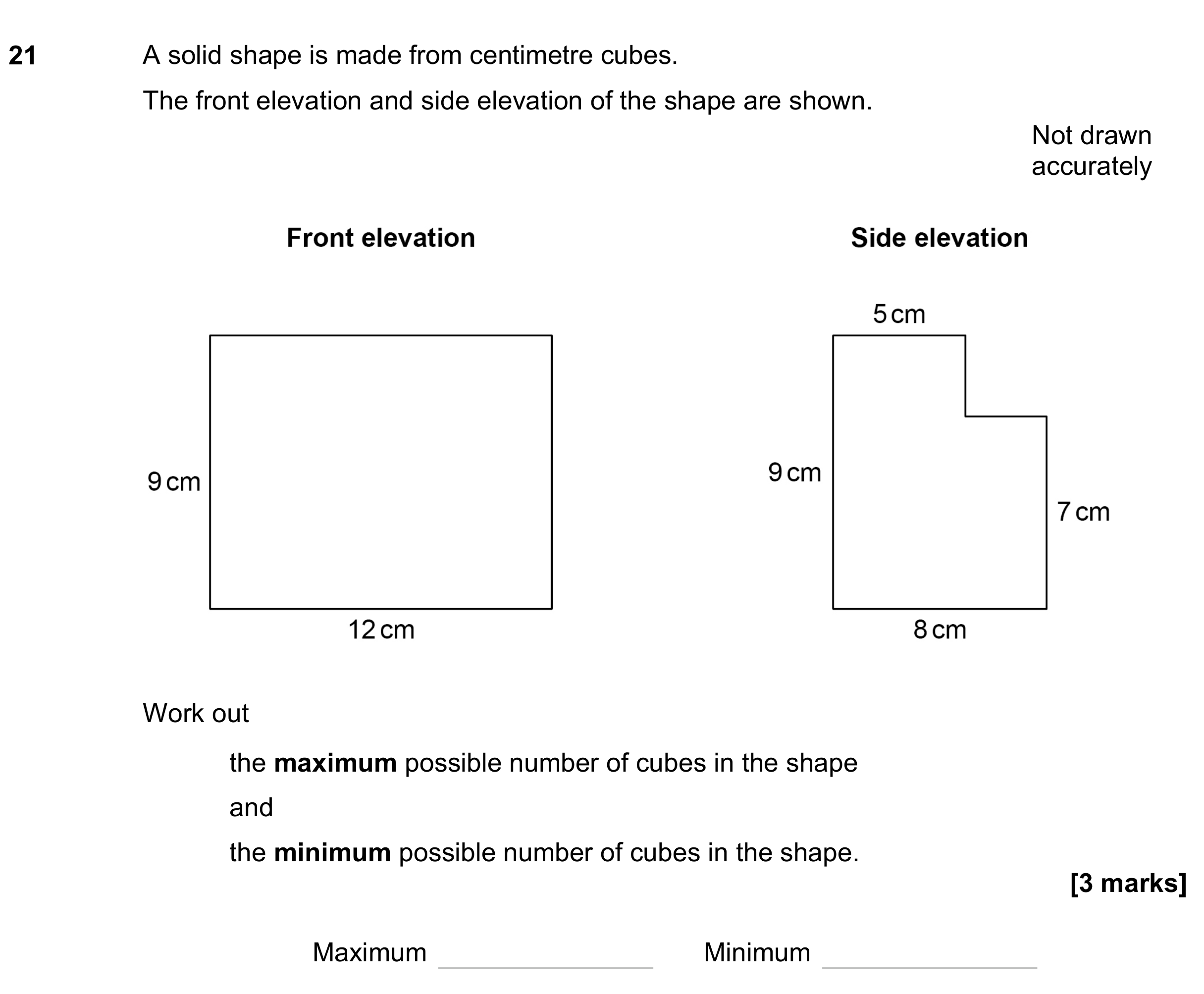 Question 21 — Elevations — AQA GCSE June 2023