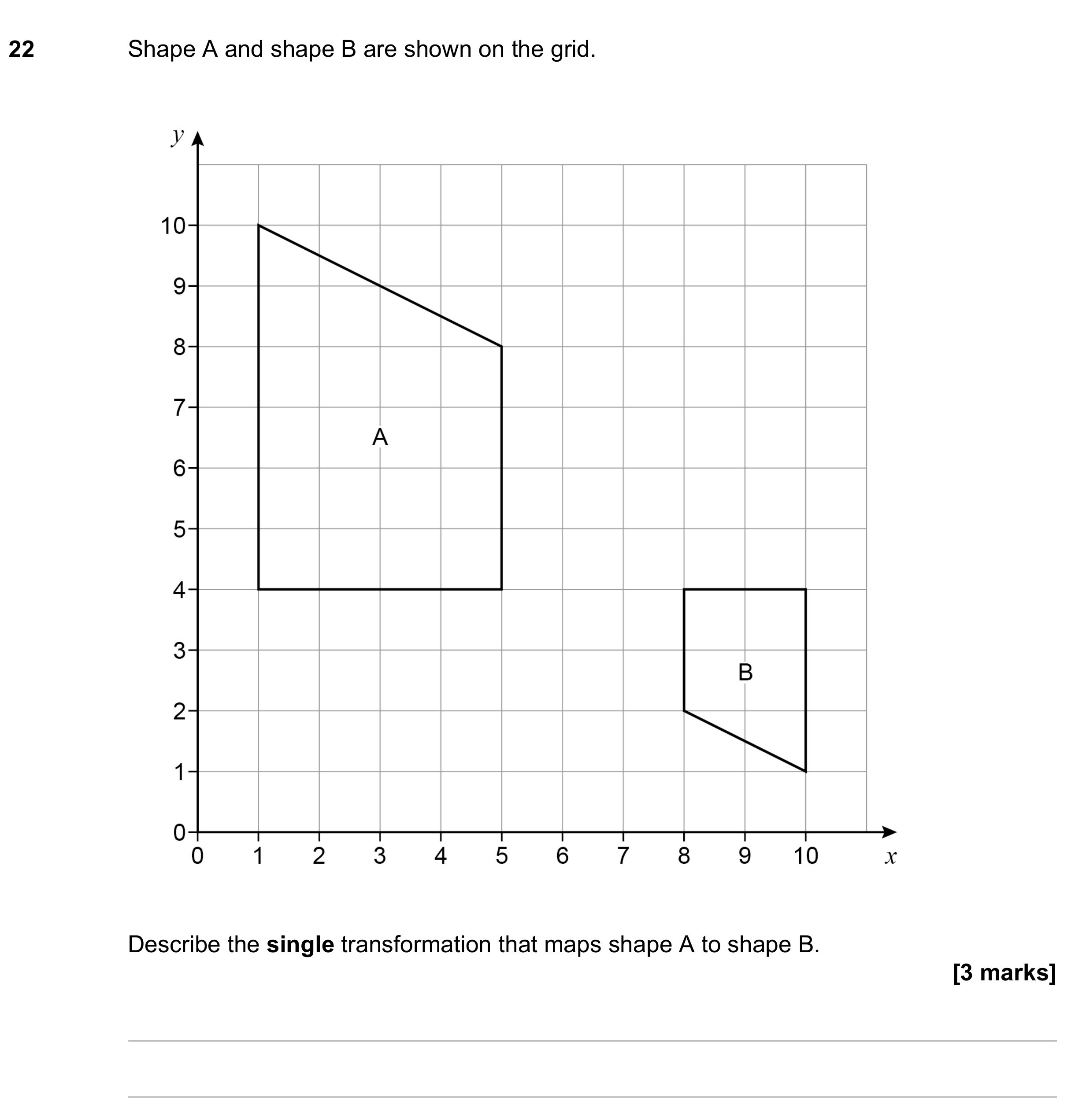 Question 22 — Rotations/Reflections/Translations/Enlargements — AQA GCSE June 2023