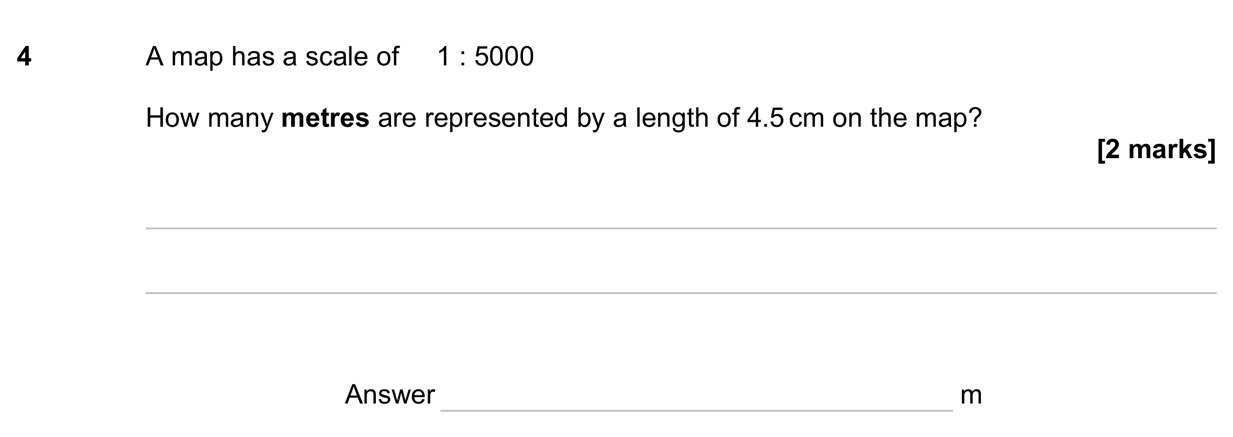 Question 4 — Maps, Unit Conversions — AQA GCSE June 2023