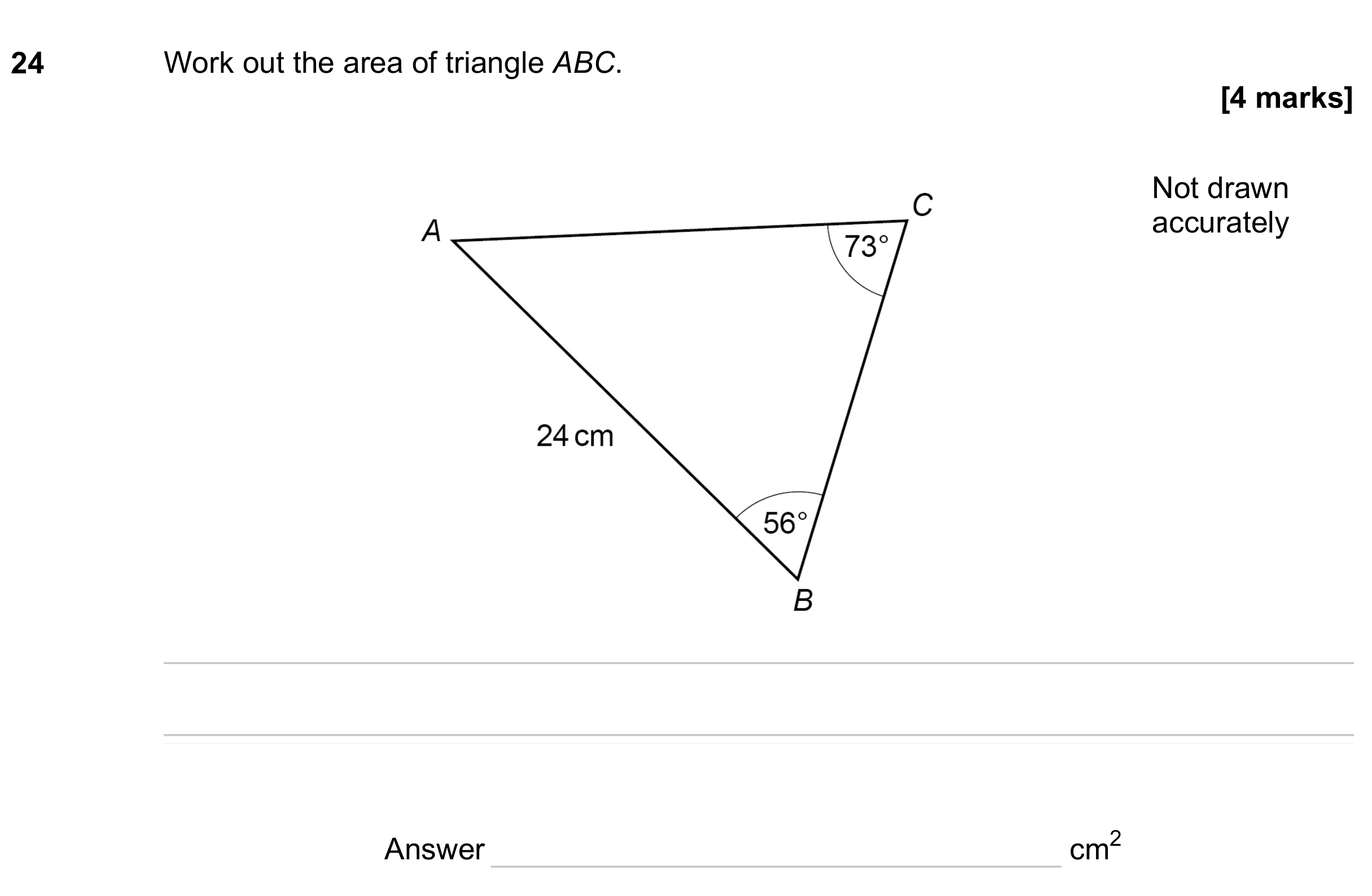 Question 24 — Sine/Cosine Rule — AQA GCSE November 2023