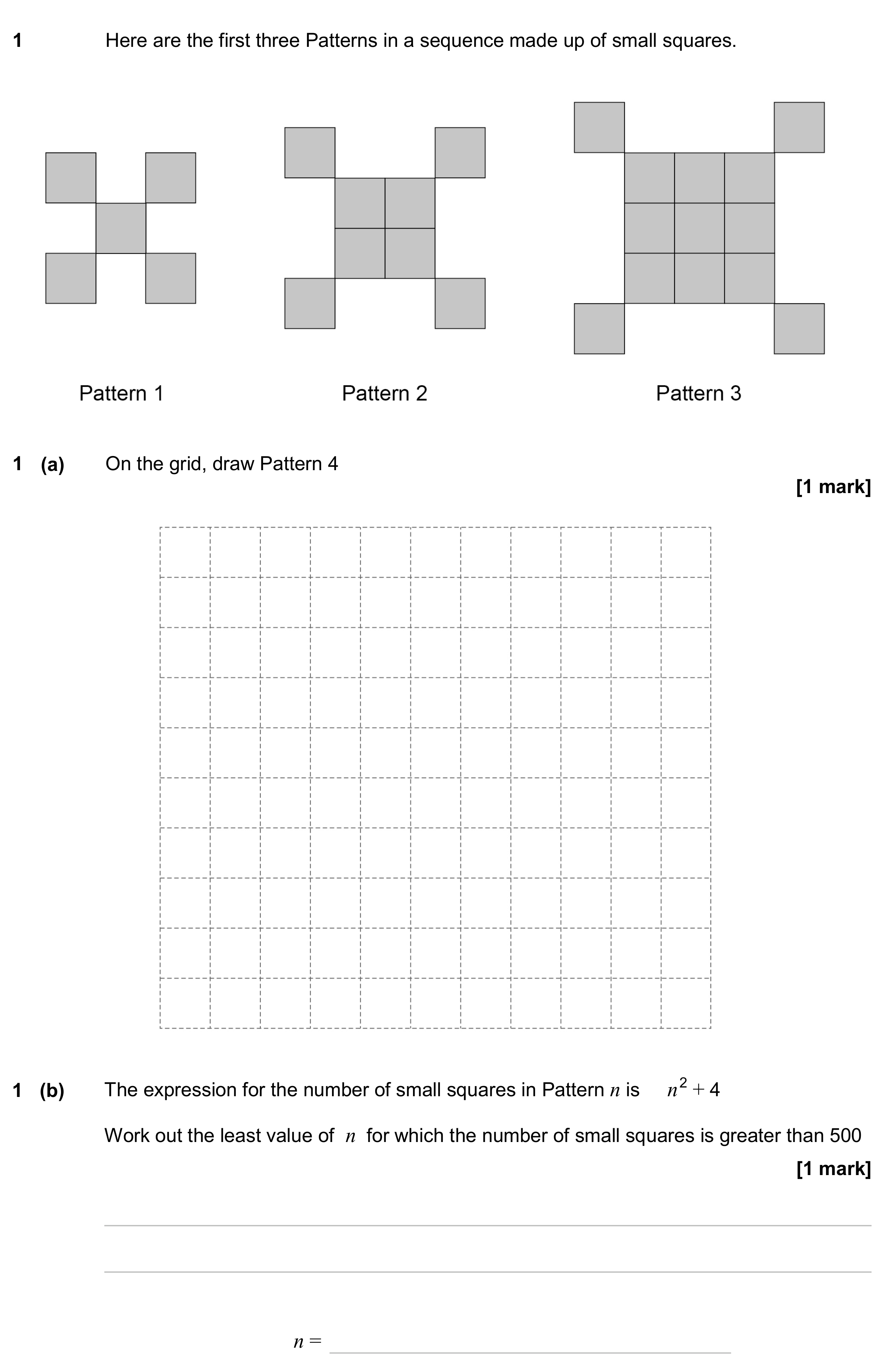 Question 1 — Sequences — AQA GCSE June 2024