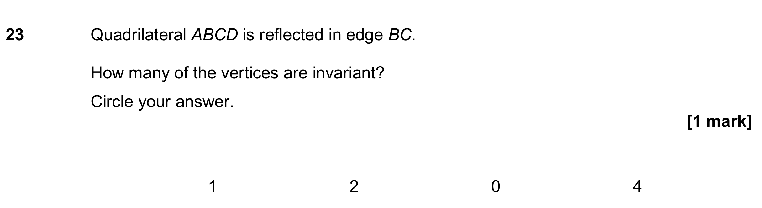 Question 23 — Rotations/Reflections/Translations/Enlargements, Invariant Lines — AQA GCSE June 2024