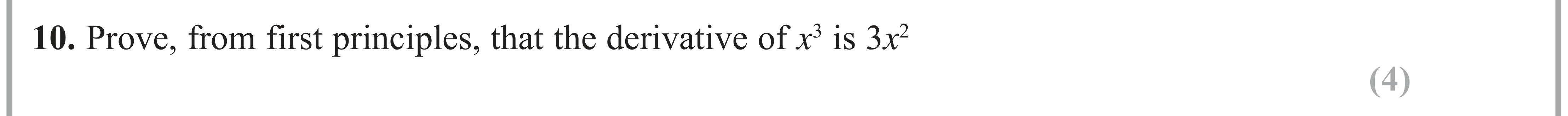Question 10 — Differentiation — Edexcel AS Maths June 2018