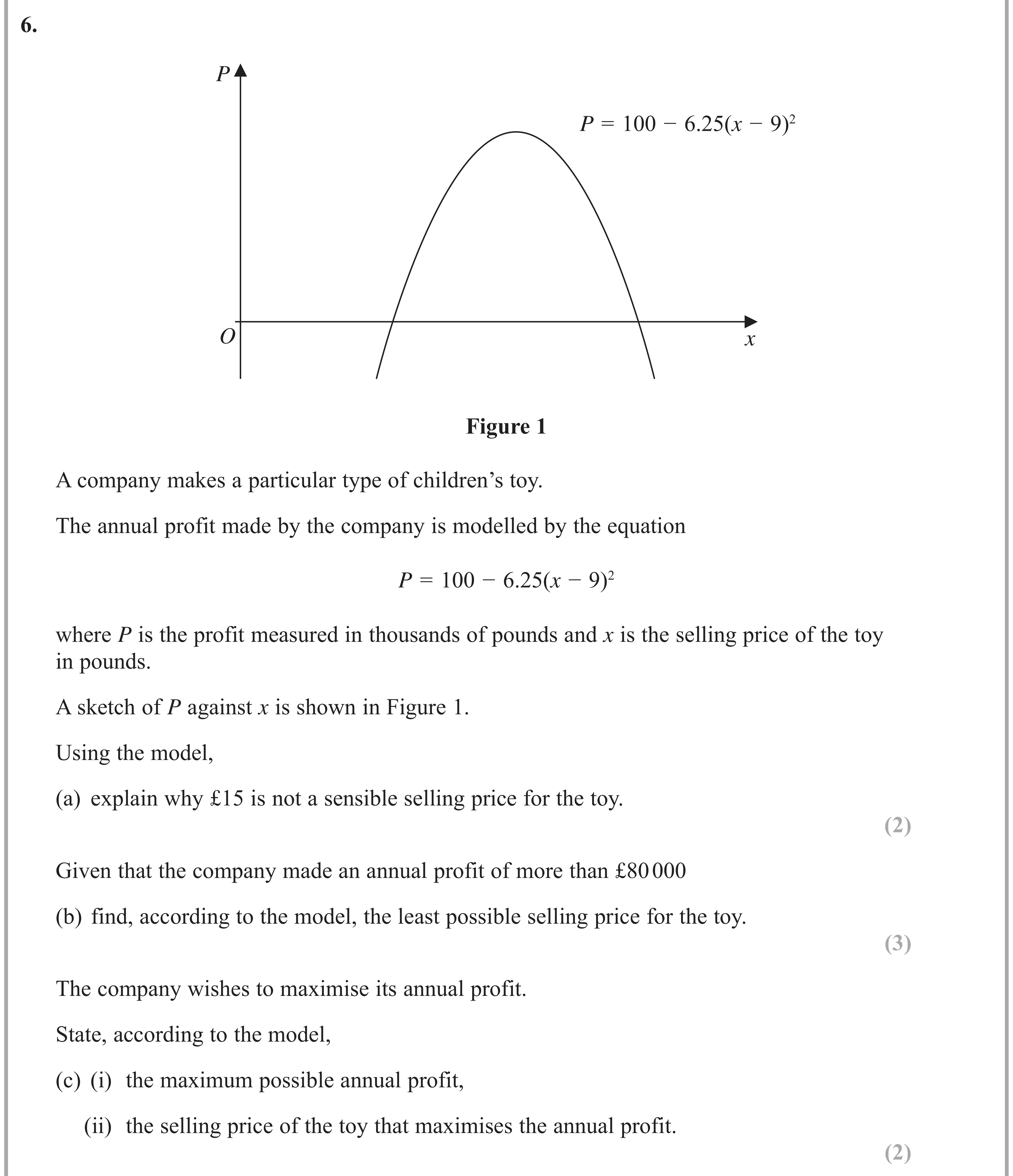 Question 6 — Quadratics, Inequalities — Edexcel AS Maths June 2018